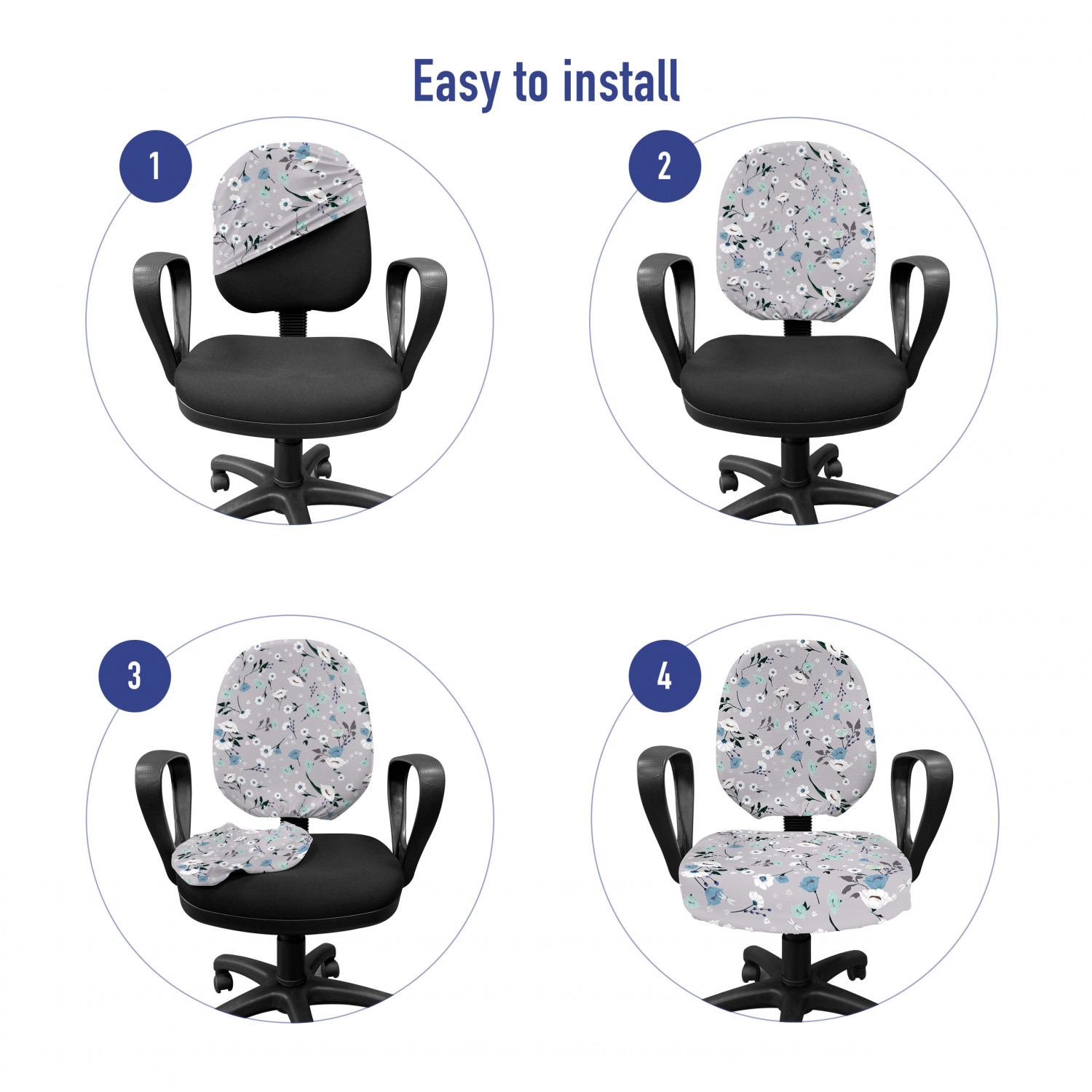 Ambesonne Botany Office Chair Slipcover Protective Stretch Cover - Picture 19 of 184