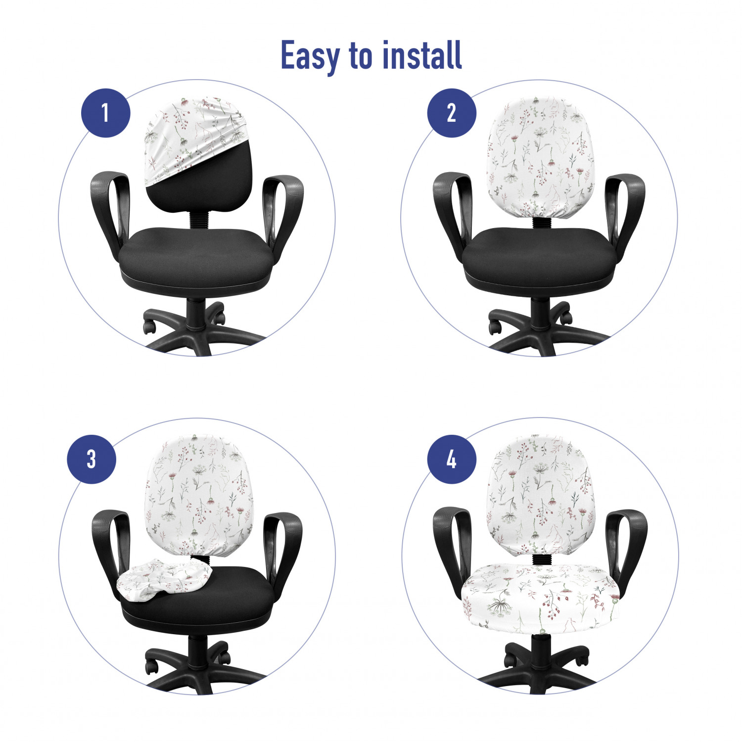 Ambesonne Botany Office Chair Slipcover Protective Stretch Cover - Picture 95 of 184