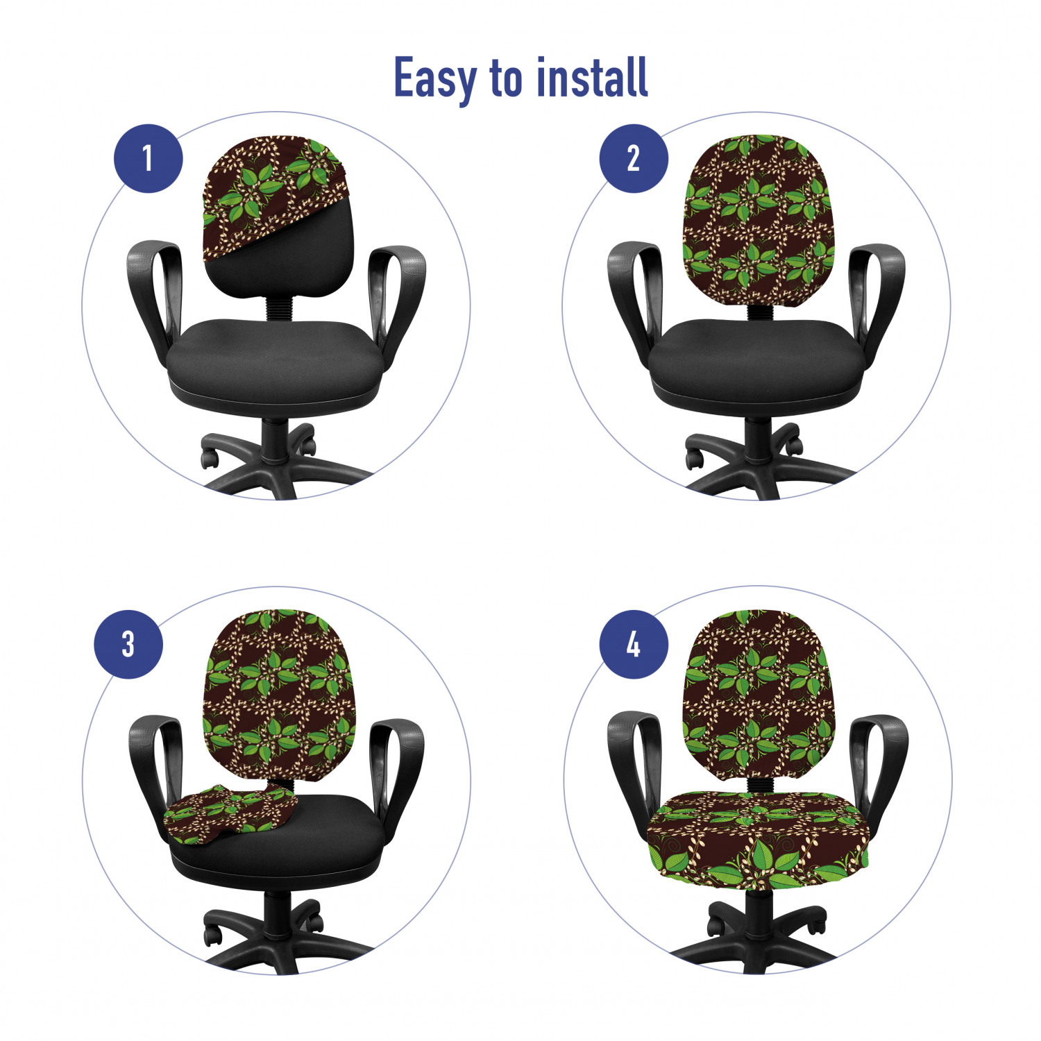 Ambesonne Botany Office Chair Slipcover Protective Stretch Cover - Picture 119 of 184