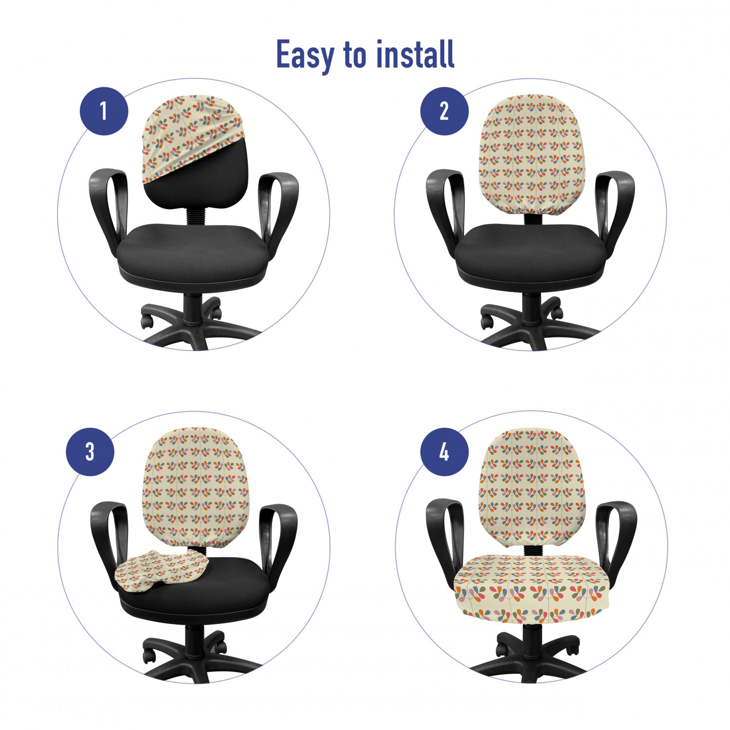 Ambesonne Botany Office Chair Slipcover Protective Stretch Cover - Picture 159 of 184