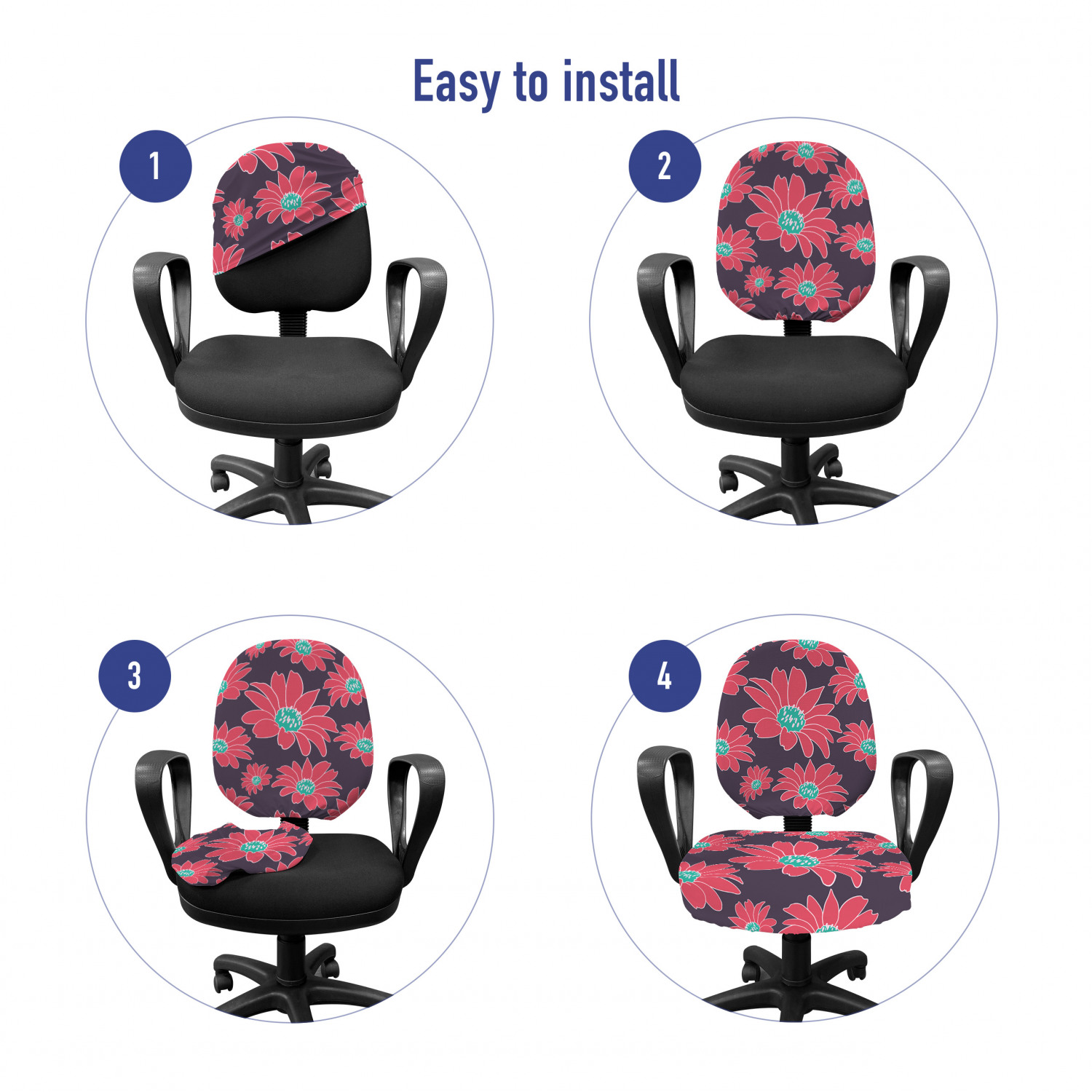 Ambesonne Botany Office Chair Slipcover Protective Stretch Cover - Picture 163 of 184