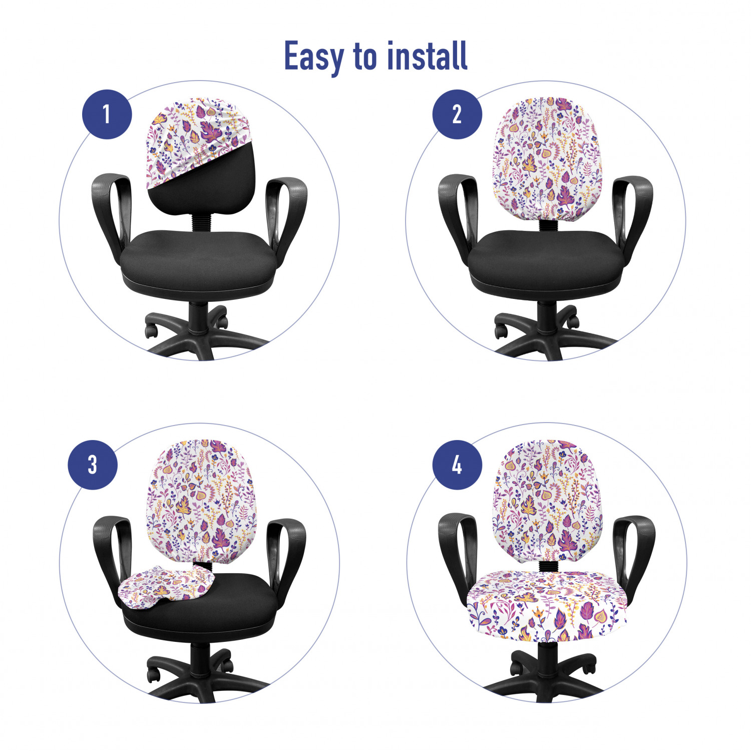 Ambesonne Botany Office Chair Slipcover Protective Stretch Cover - Picture 91 of 184