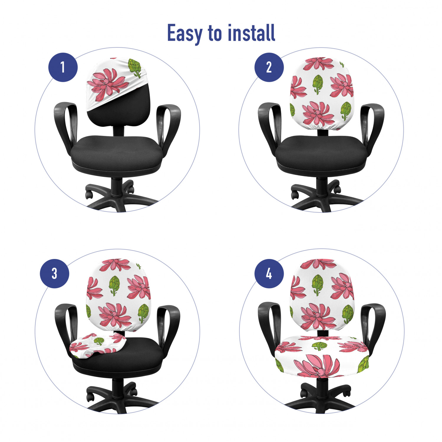 Ambesonne Botany Office Chair Slipcover Protective Stretch Cover - Picture 107 of 184