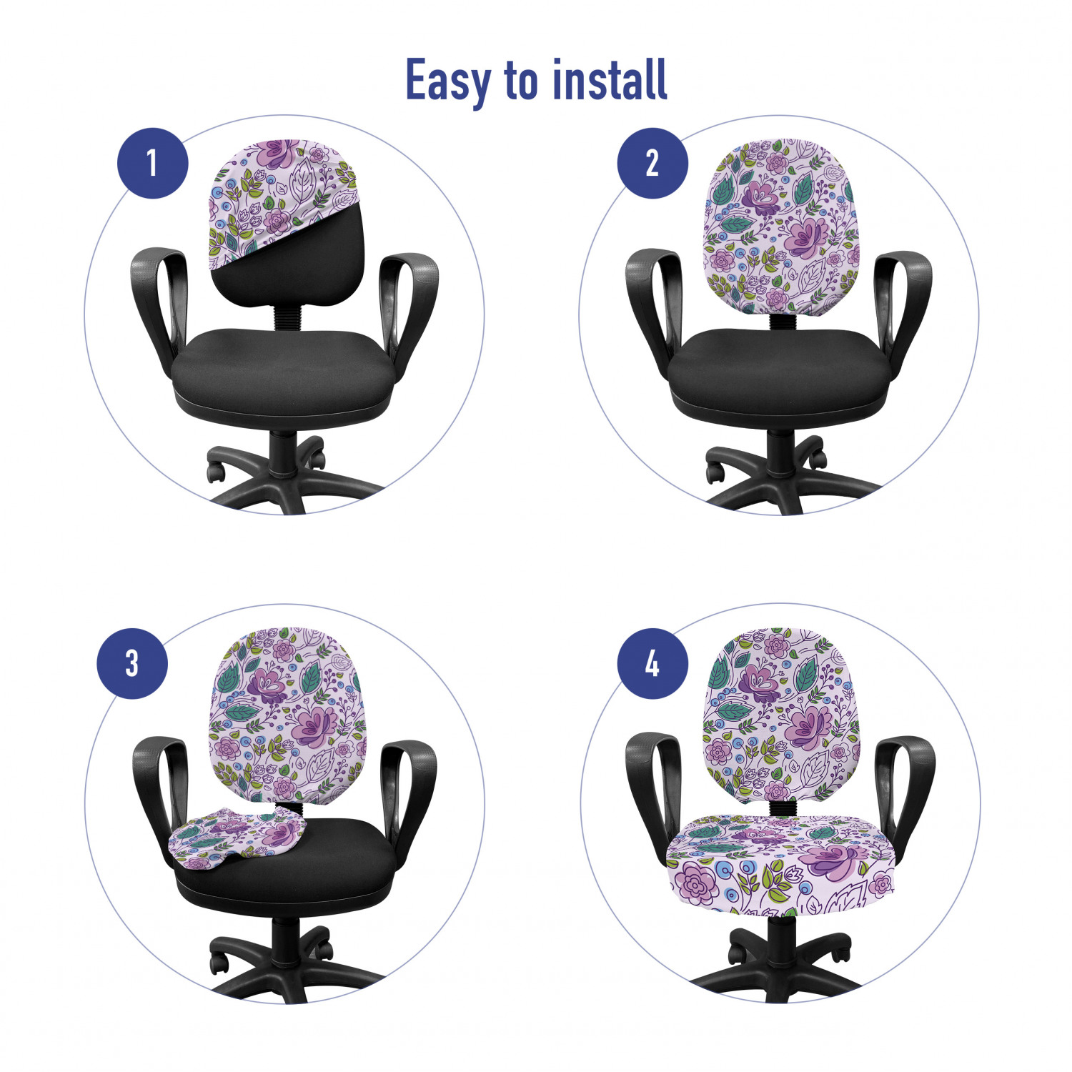 Ambesonne Botany Office Chair Slipcover Protective Stretch Cover - Picture 87 of 184