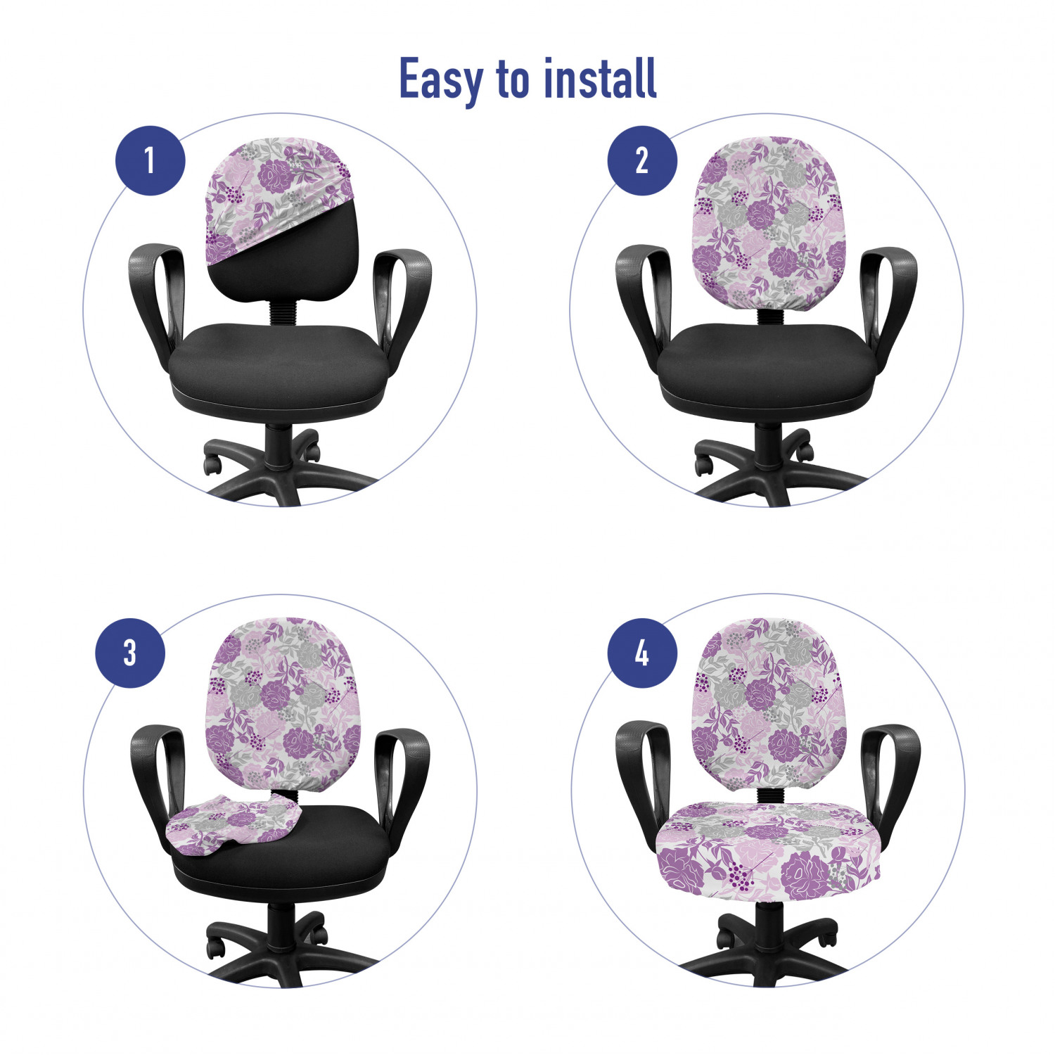 Ambesonne Botany Office Chair Slipcover Protective Stretch Cover - Picture 71 of 184