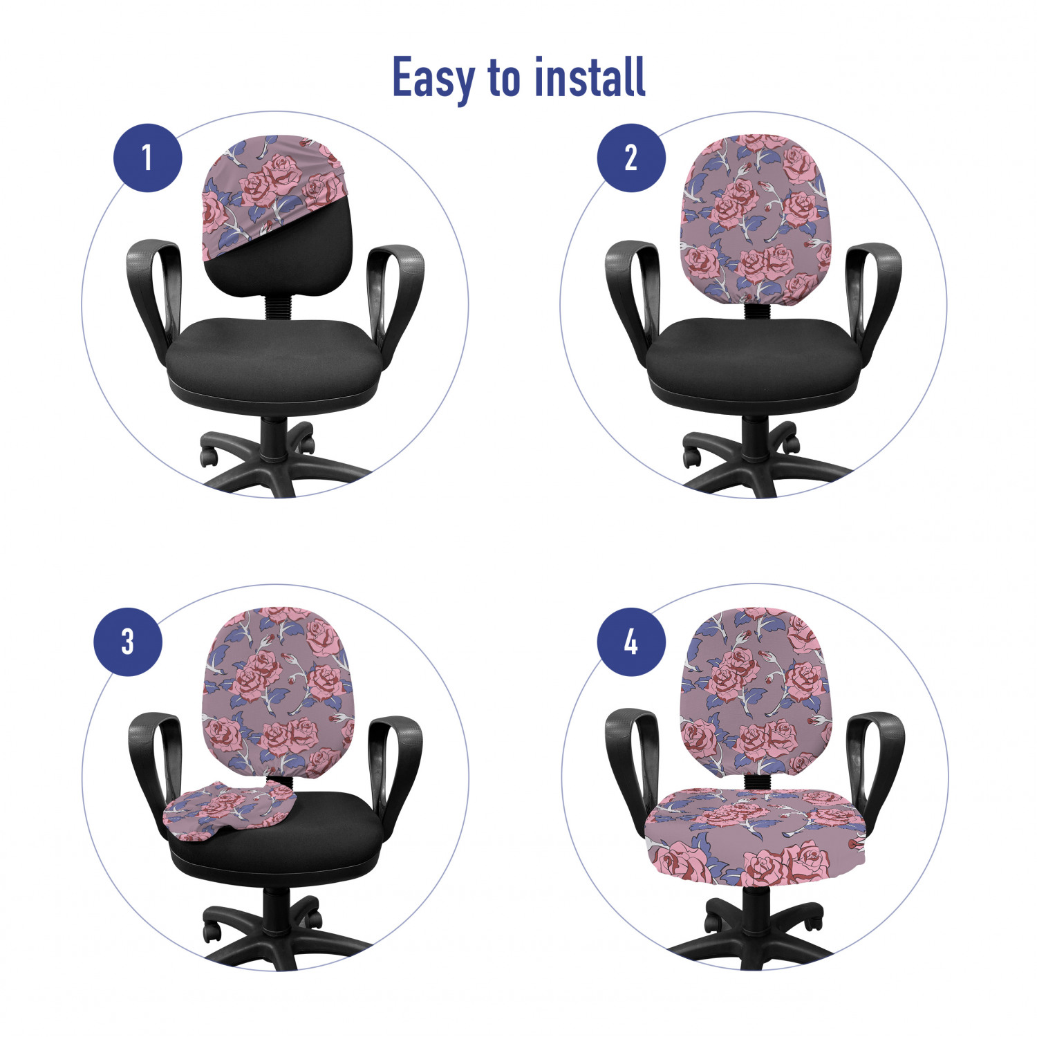 Ambesonne Botany Office Chair Slipcover Protective Stretch Cover - Picture 27 of 184