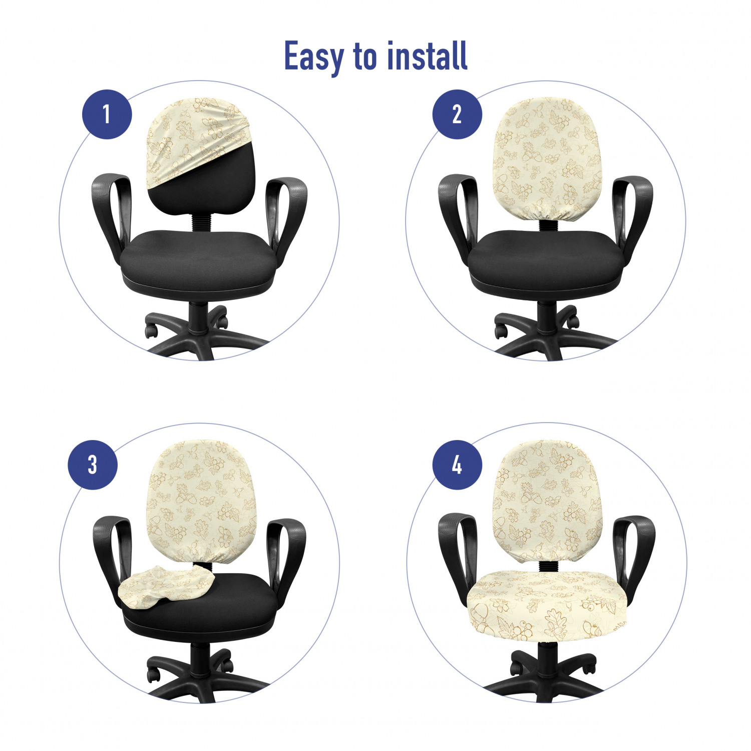 Ambesonne Botany Office Chair Slipcover Protective Stretch Cover - Picture 103 of 184