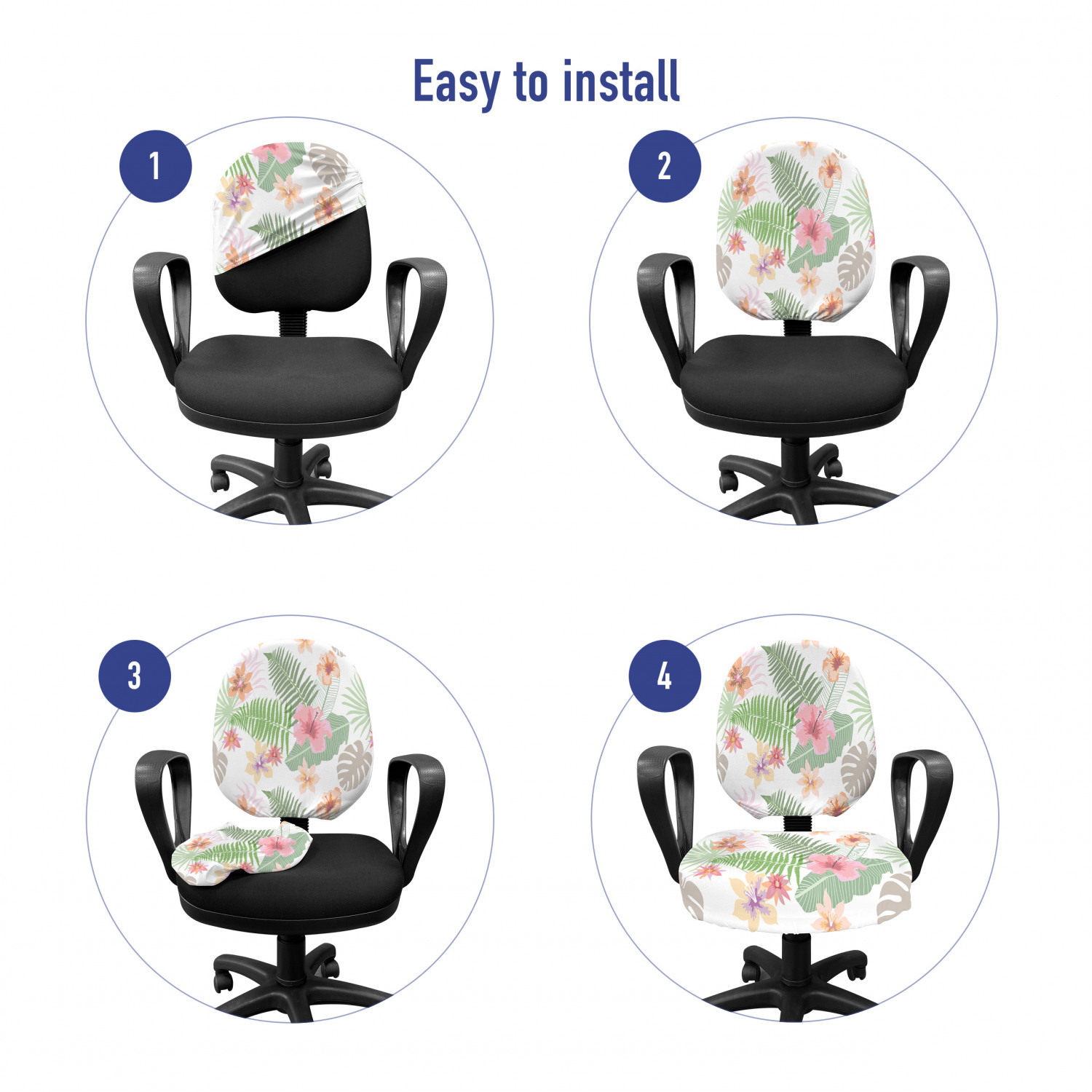 Ambesonne Botany Office Chair Slipcover Protective Stretch Cover - Picture 79 of 184