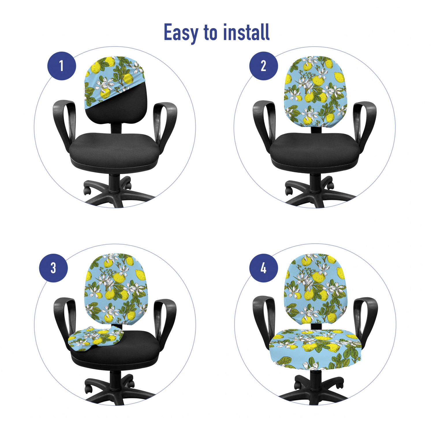 Ambesonne Botany Office Chair Slipcover Protective Stretch Cover - Picture 123 of 184