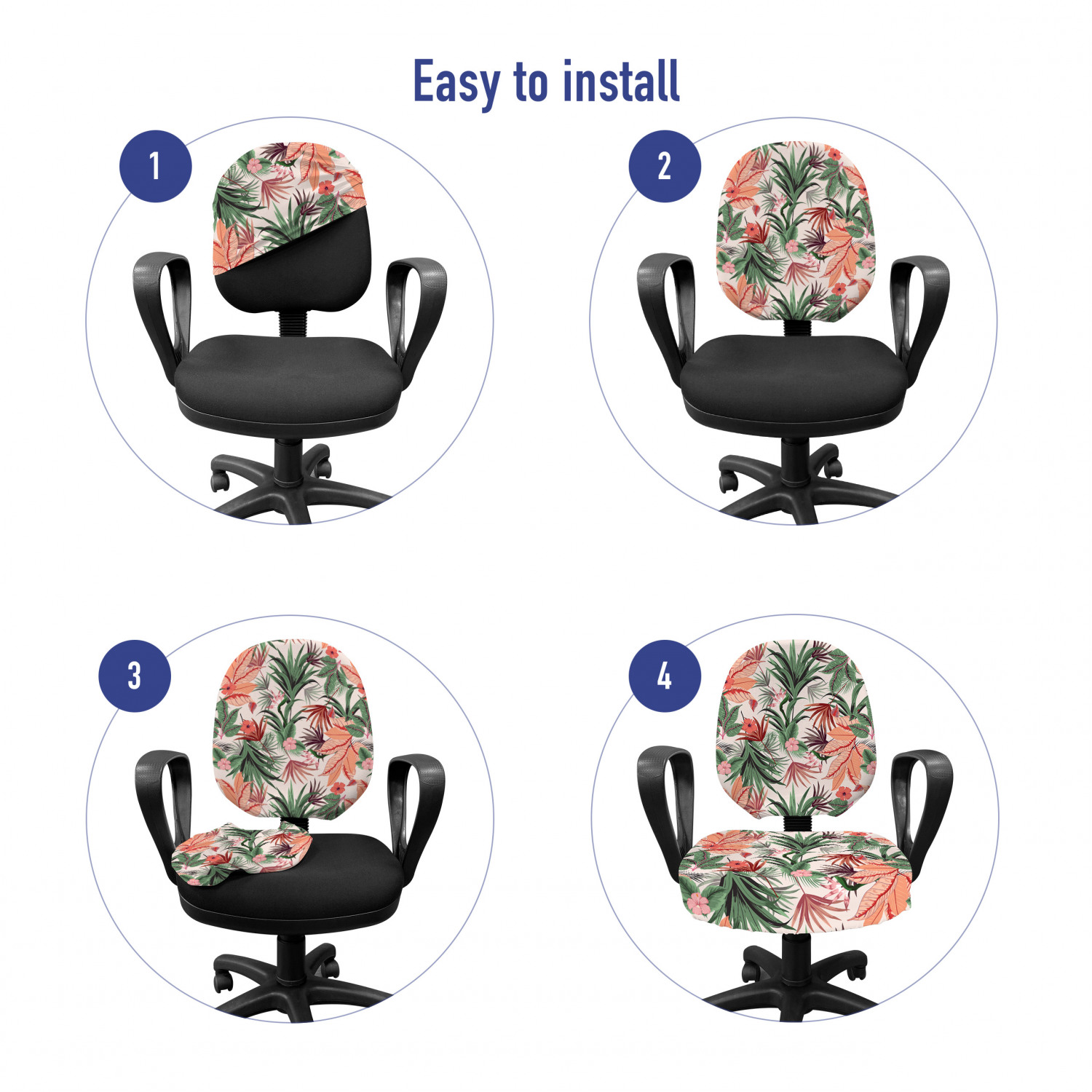 Ambesonne Botany Office Chair Slipcover Protective Stretch Cover - Picture 51 of 184