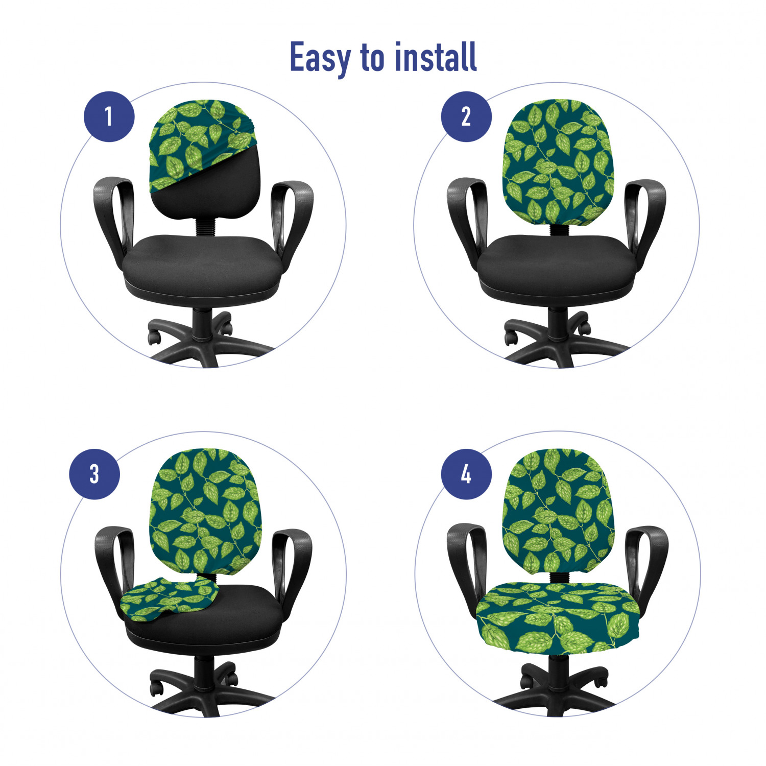 Ambesonne Botany Office Chair Slipcover Protective Stretch Cover - Picture 111 of 184
