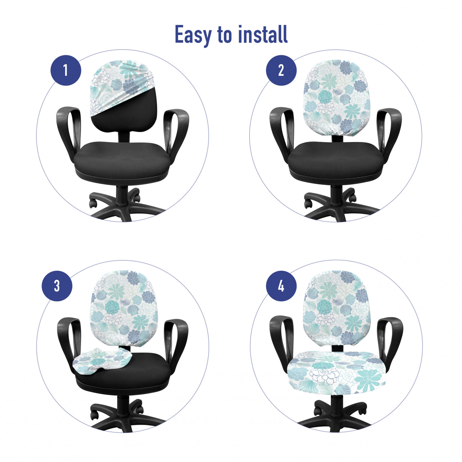 Ambesonne Botany Office Chair Slipcover Protective Stretch Cover - Picture 67 of 184