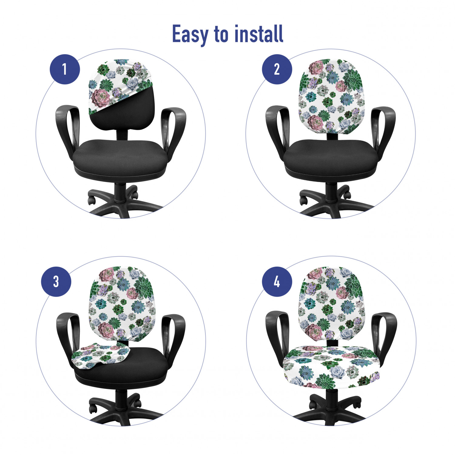 Ambesonne Cactus Office Chair Slipcover Protective Stretch Cover - Picture 207 of 244