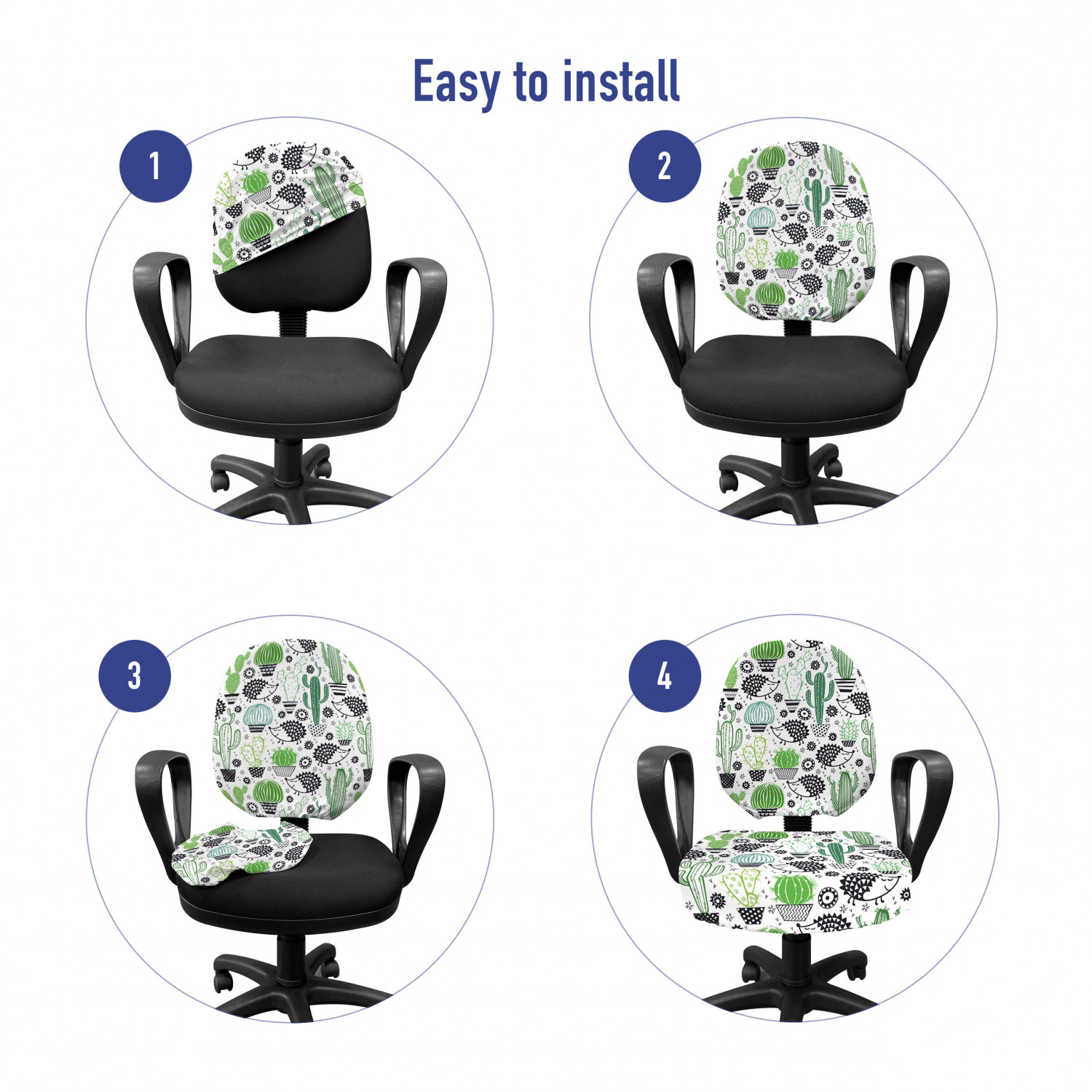 Ambesonne Cactus Office Chair Slipcover Protective Stretch Cover - Picture 127 of 244