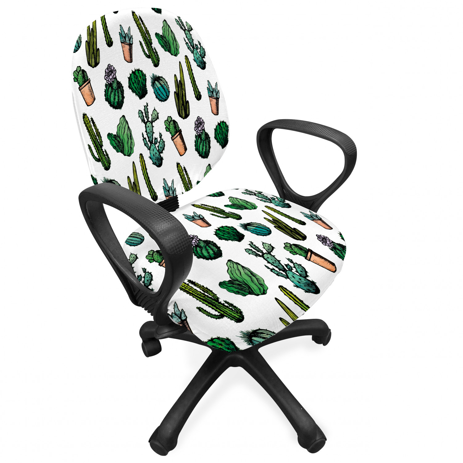 Ambesonne Cactus Office Chair Slipcover Protective Stretch Cover - Picture 193 of 244