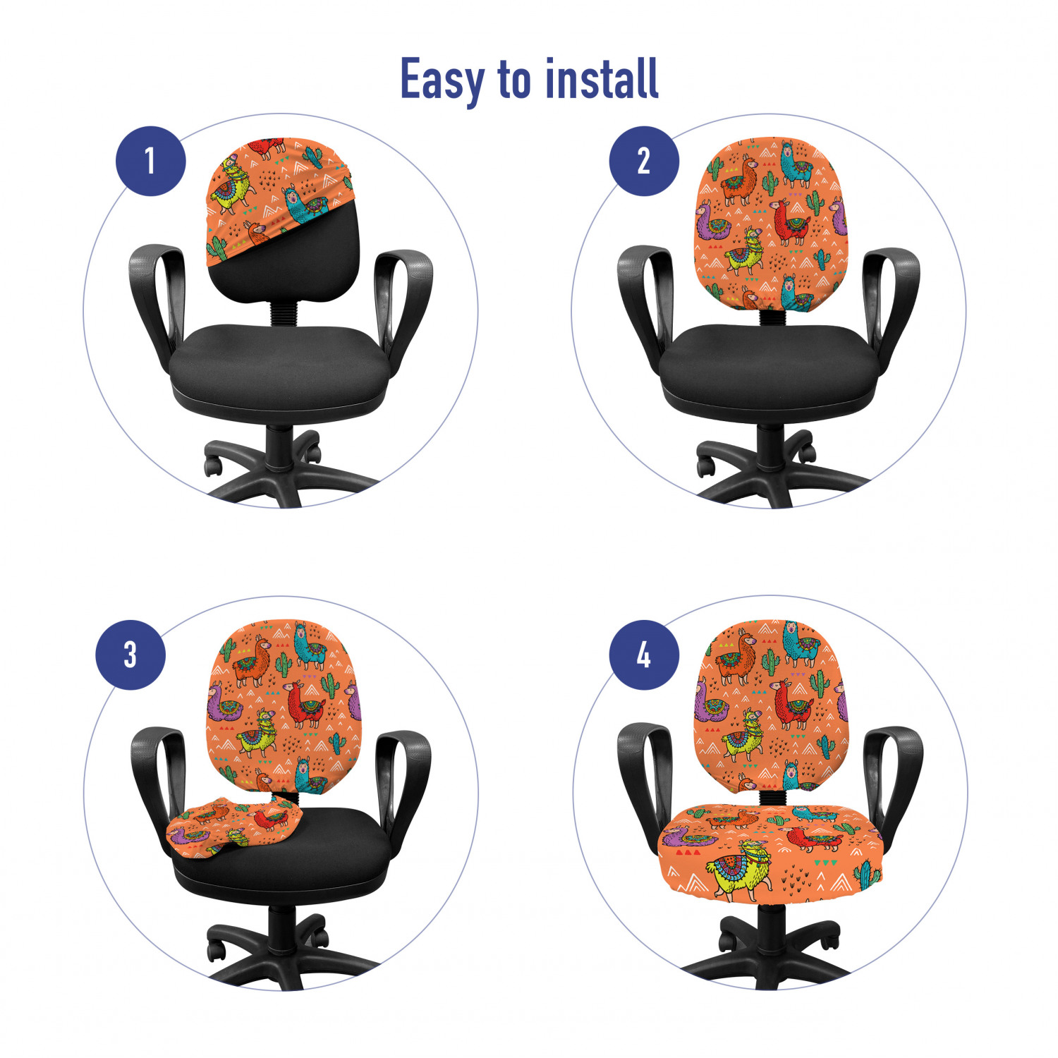 Ambesonne Cactus Office Chair Slipcover Protective Stretch Cover - Picture 63 of 244