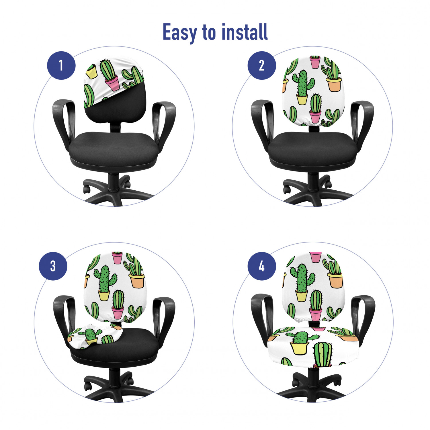 Ambesonne Cactus Office Chair Slipcover Protective Stretch Cover - Picture 51 of 244
