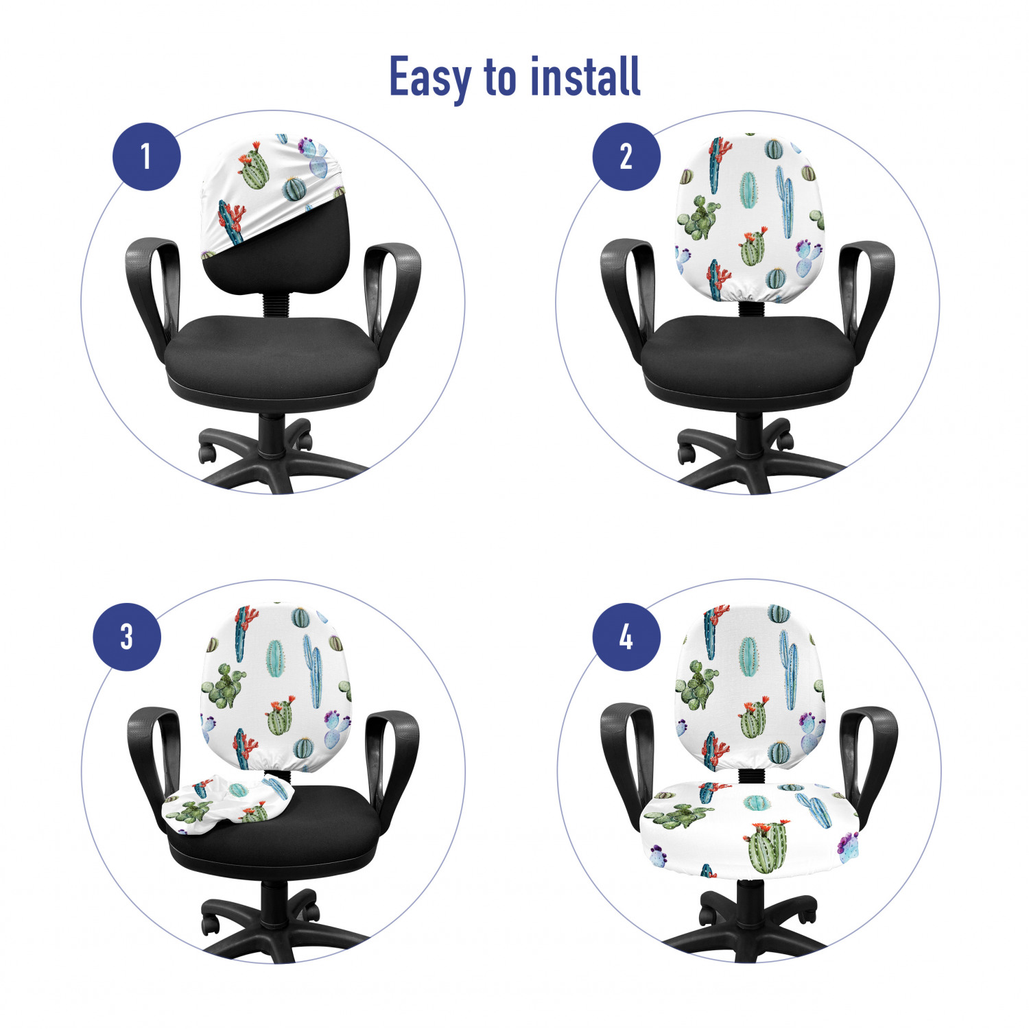 Ambesonne Cactus Office Chair Slipcover Protective Stretch Cover - Picture 15 of 244