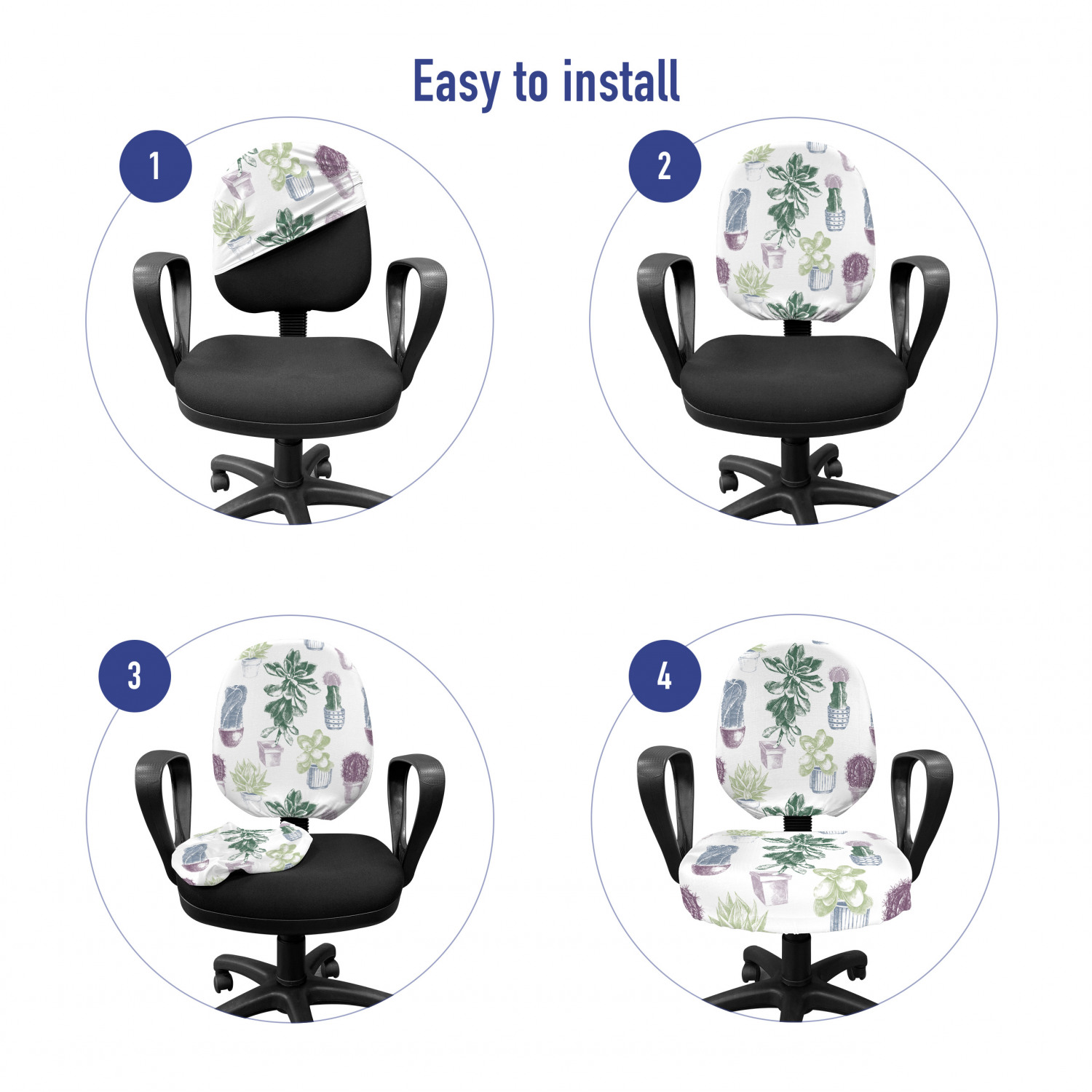 Ambesonne Cactus Office Chair Slipcover Protective Stretch Cover - Picture 163 of 244