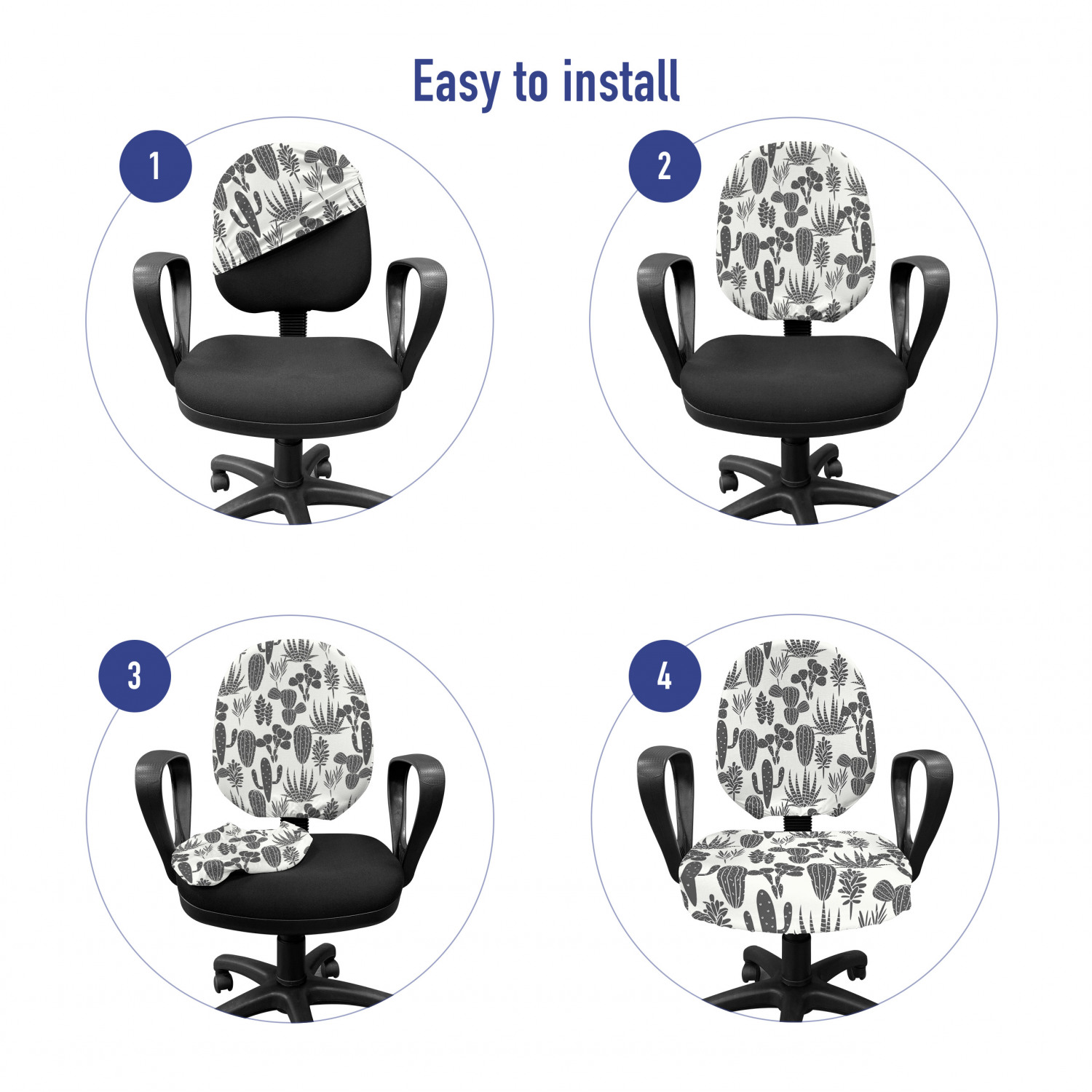 Ambesonne Cactus Office Chair Slipcover Protective Stretch Cover - Picture 35 of 244