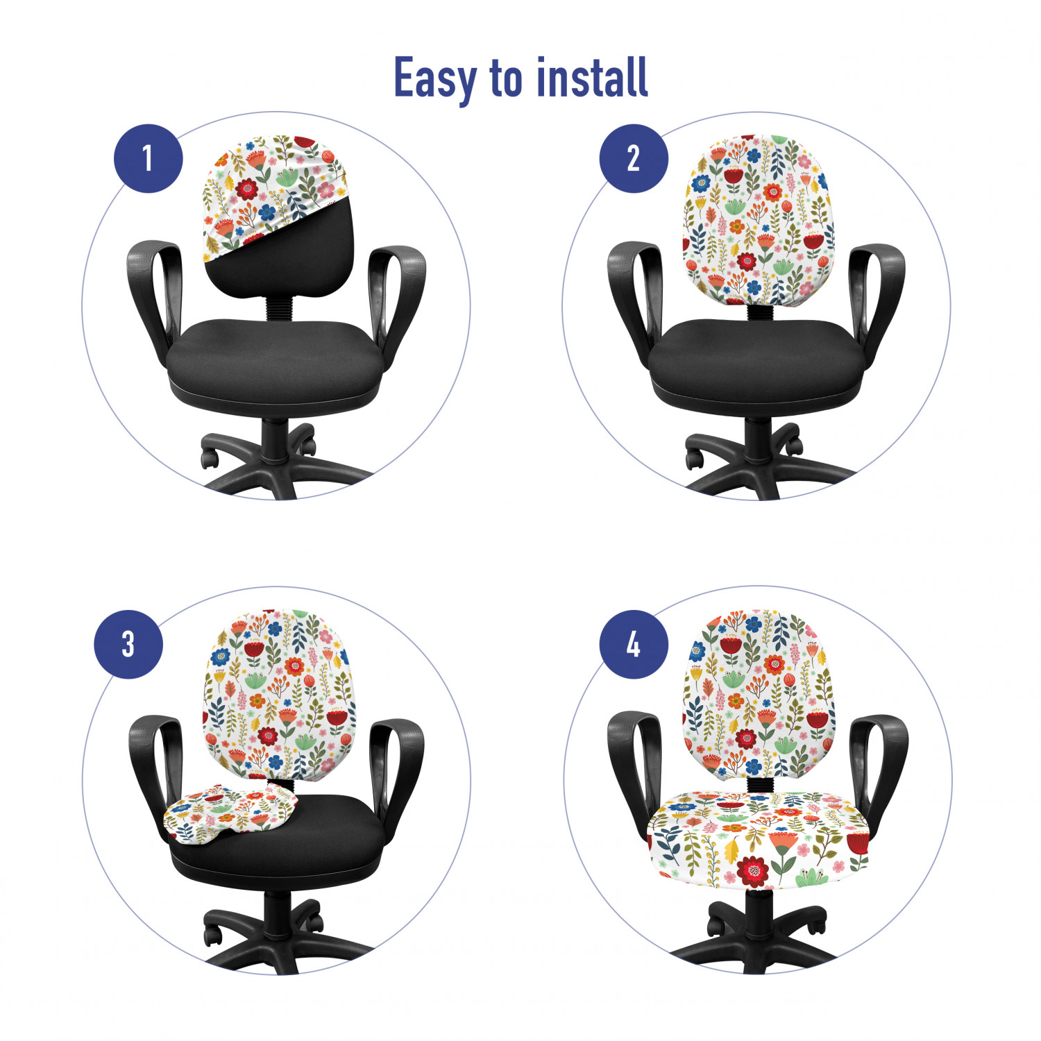 Ambesonne Botany Office Chair Slipcover Protective Stretch Cover - Picture 143 of 184