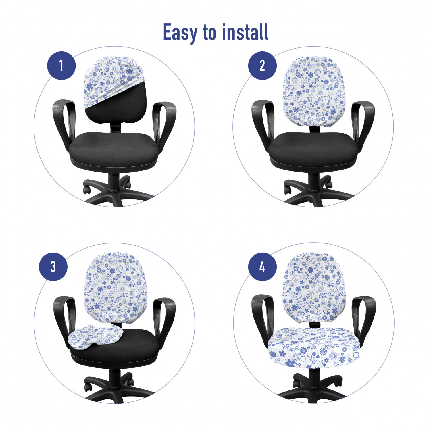 Ambesonne Botany Office Chair Slipcover Protective Stretch Cover - Picture 127 of 184