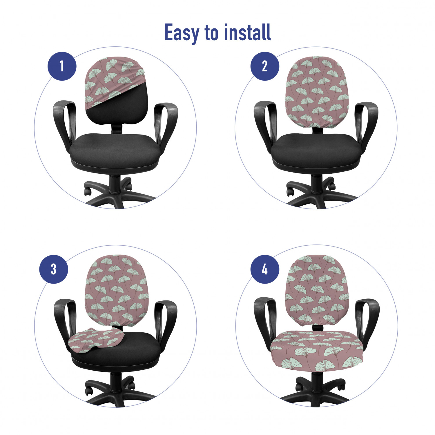 Ambesonne Botany Office Chair Slipcover Protective Stretch Cover - Picture 99 of 184