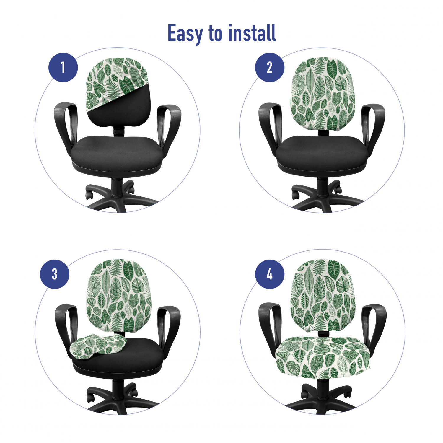 Ambesonne Botany Office Chair Slipcover Protective Stretch Cover - Picture 179 of 184