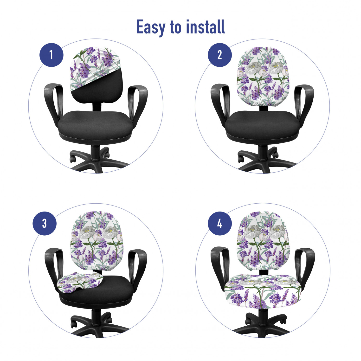 Ambesonne Botany Office Chair Slipcover Protective Stretch Cover - Picture 115 of 184