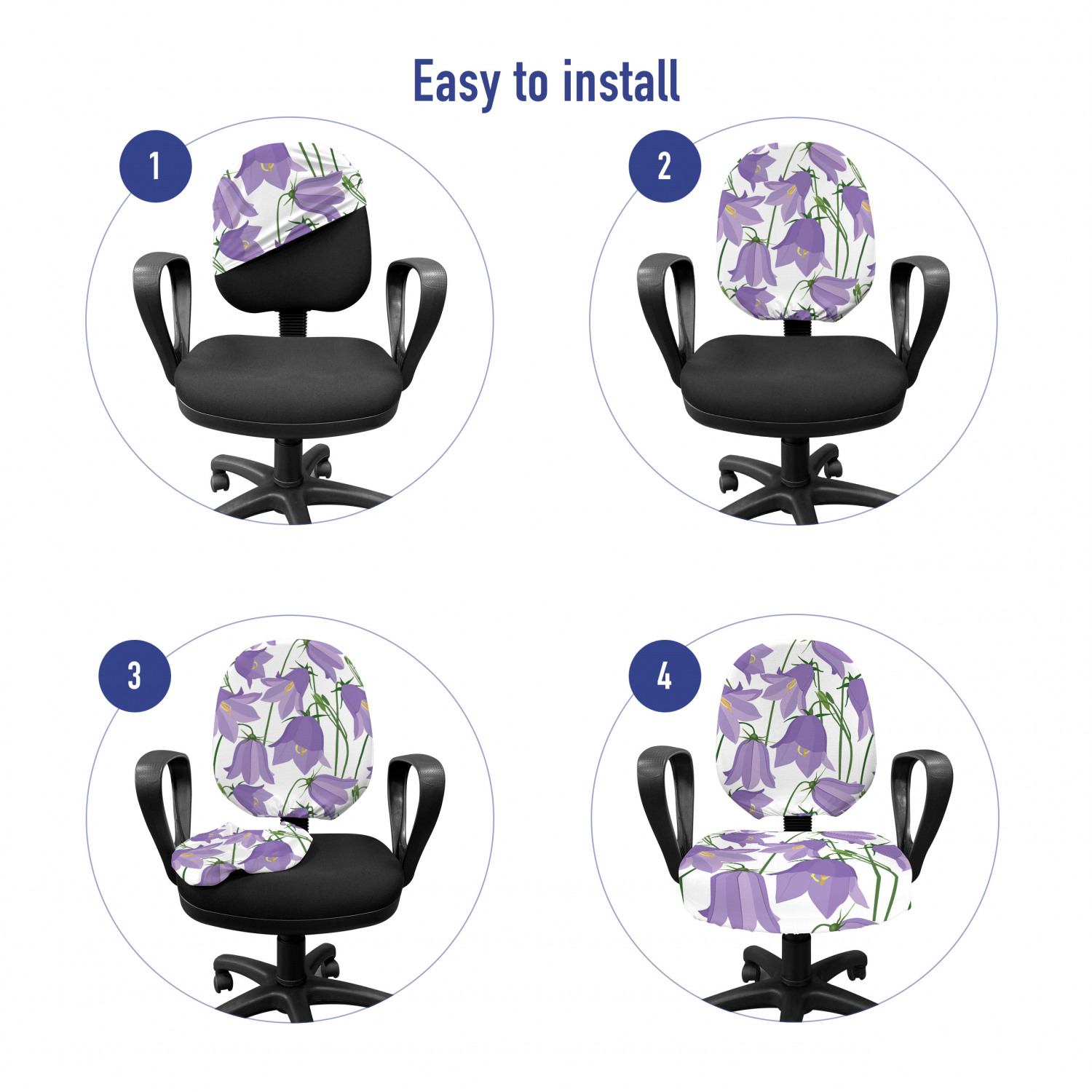 Ambesonne Botany Office Chair Slipcover Protective Stretch Cover - Picture 31 of 184