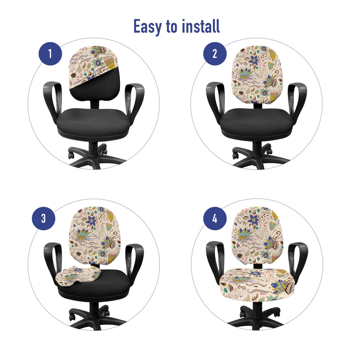 Ambesonne Botany Office Chair Slipcover Protective Stretch Cover - Picture 7 of 184