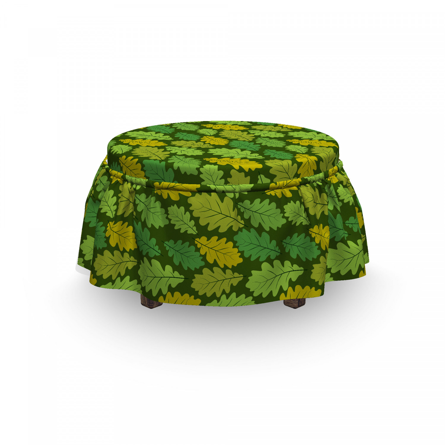 Ambesonne Garden Art Ottoman Cover 2 Piece Slipcover Set and Ruffle Skirt - Picture 107 of 216