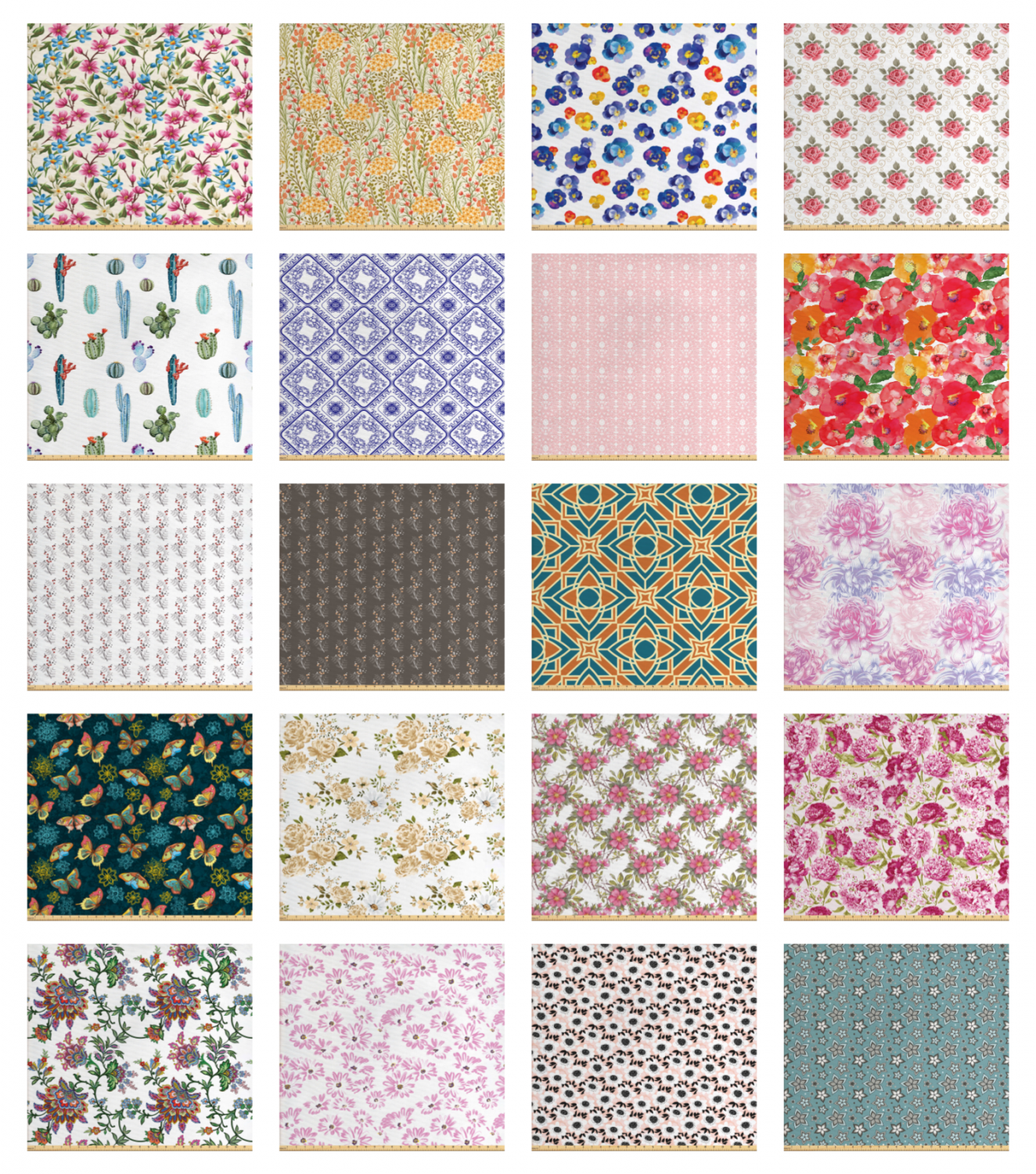 Ambesonne Flower Concept Fabric by the Yard Decorative Upholstery Home Accents