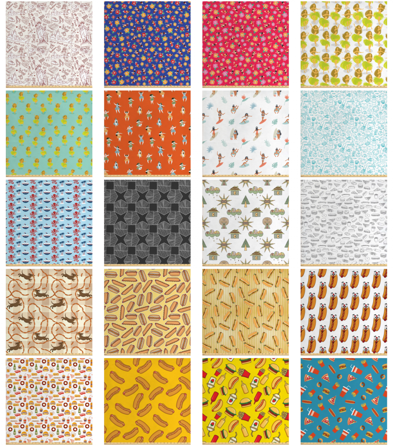 Fabric by The Yard Polyester Upholstery Fabric for Home Accents Ambesonne
