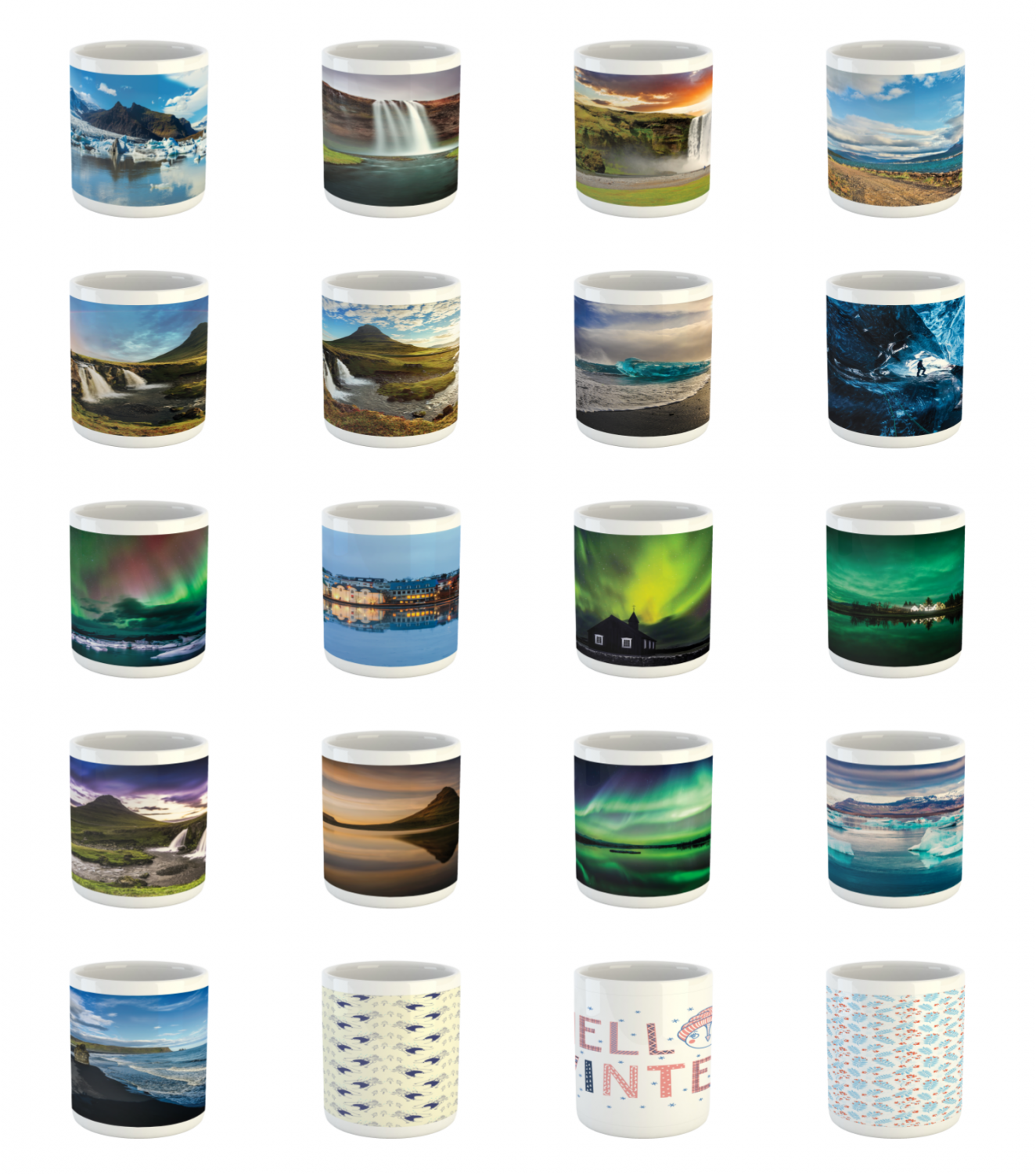 Ambesonne Iceland Scene Ceramic Coffee Mug Cup for Water Tea Drinks, 11 oz