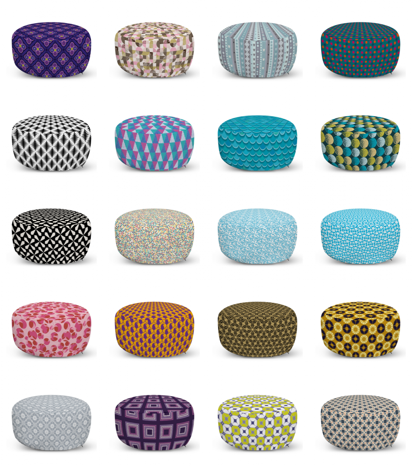 ambesonne surreal art ottoman pouf decor soft foot rest & removable cover
