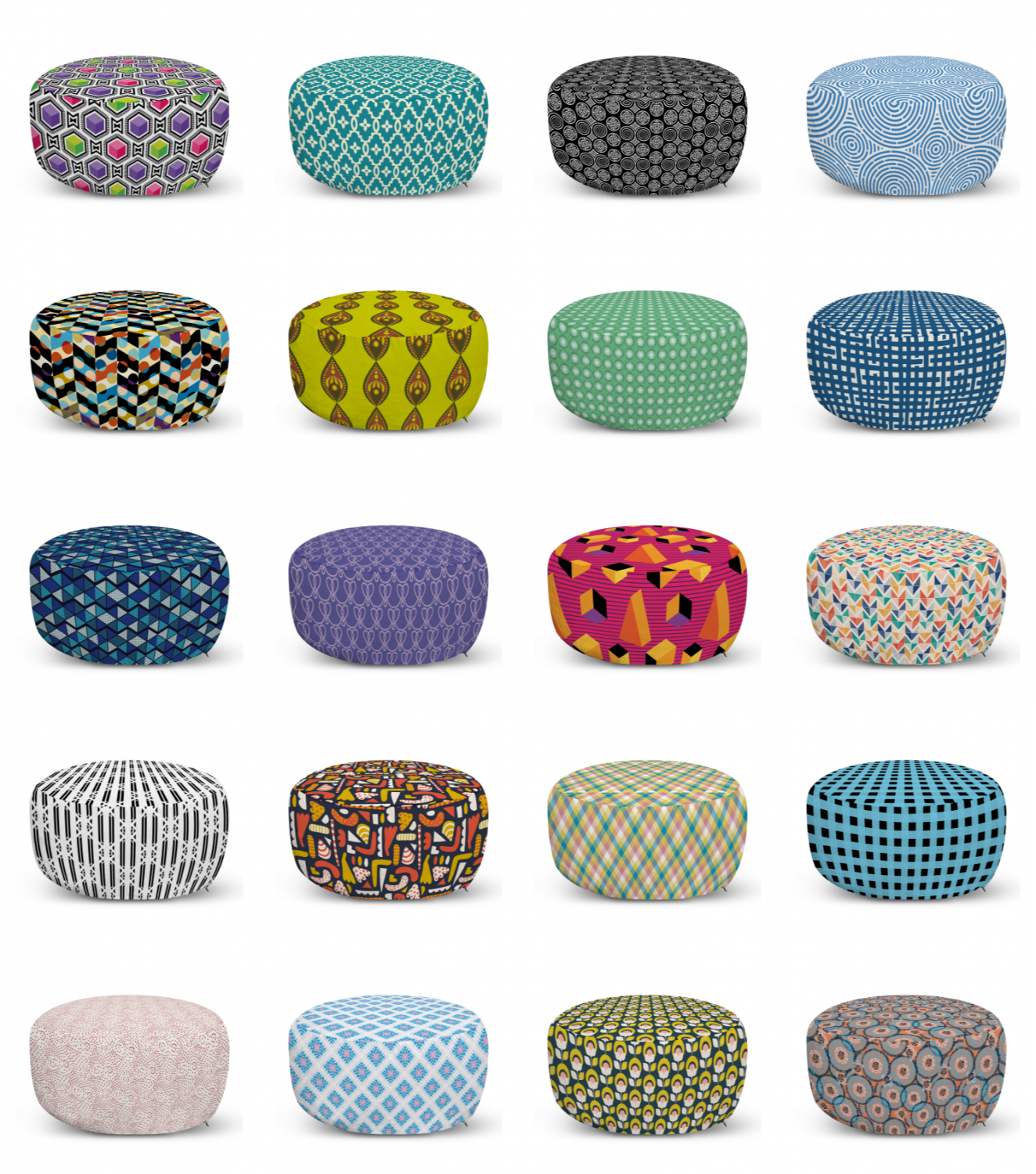 ambesonne surreal motifs ottoman pouf decor soft foot rest & removable cover