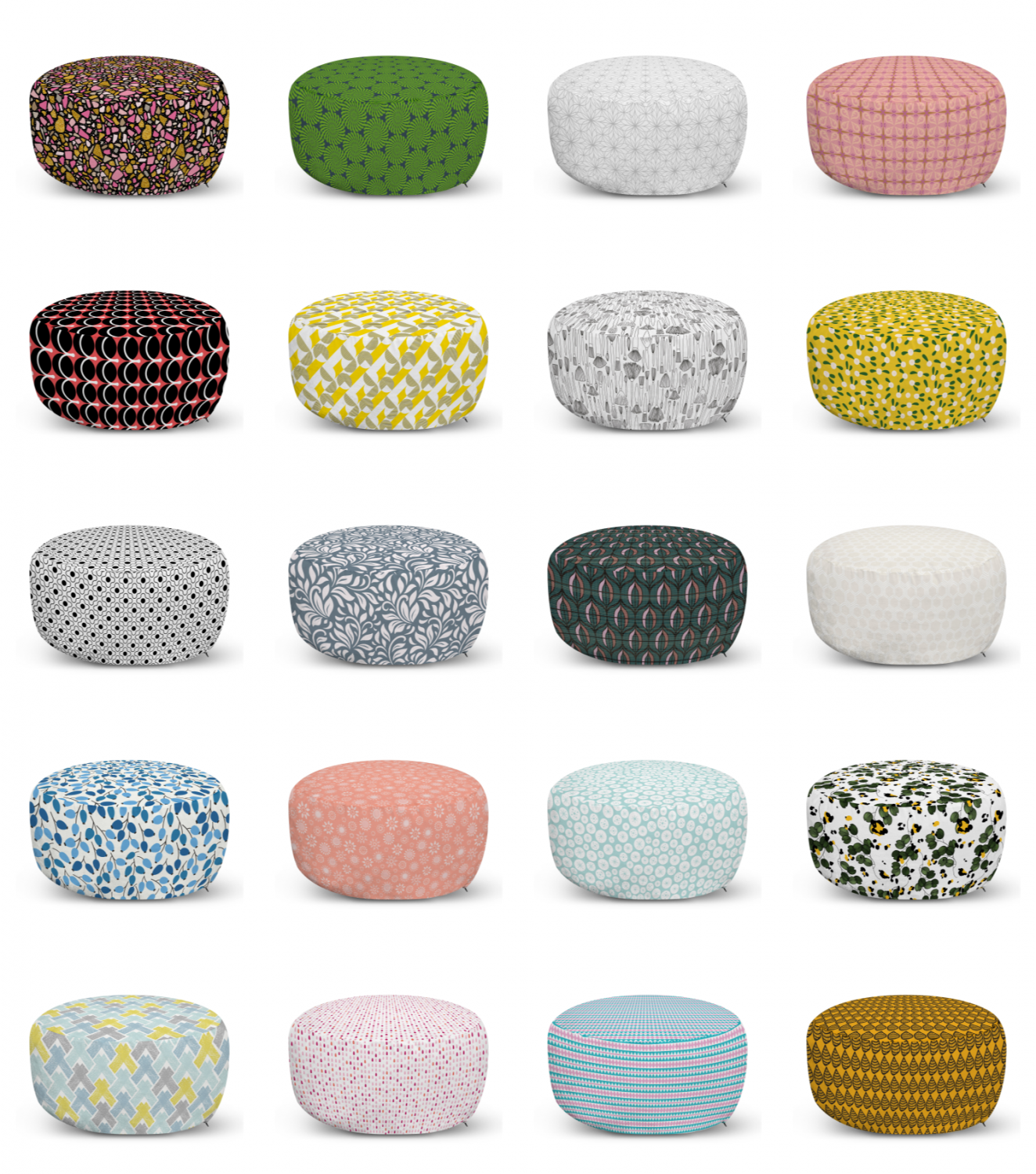 ambesonne abstract motifs ottoman pouf decor soft foot rest & removable cover