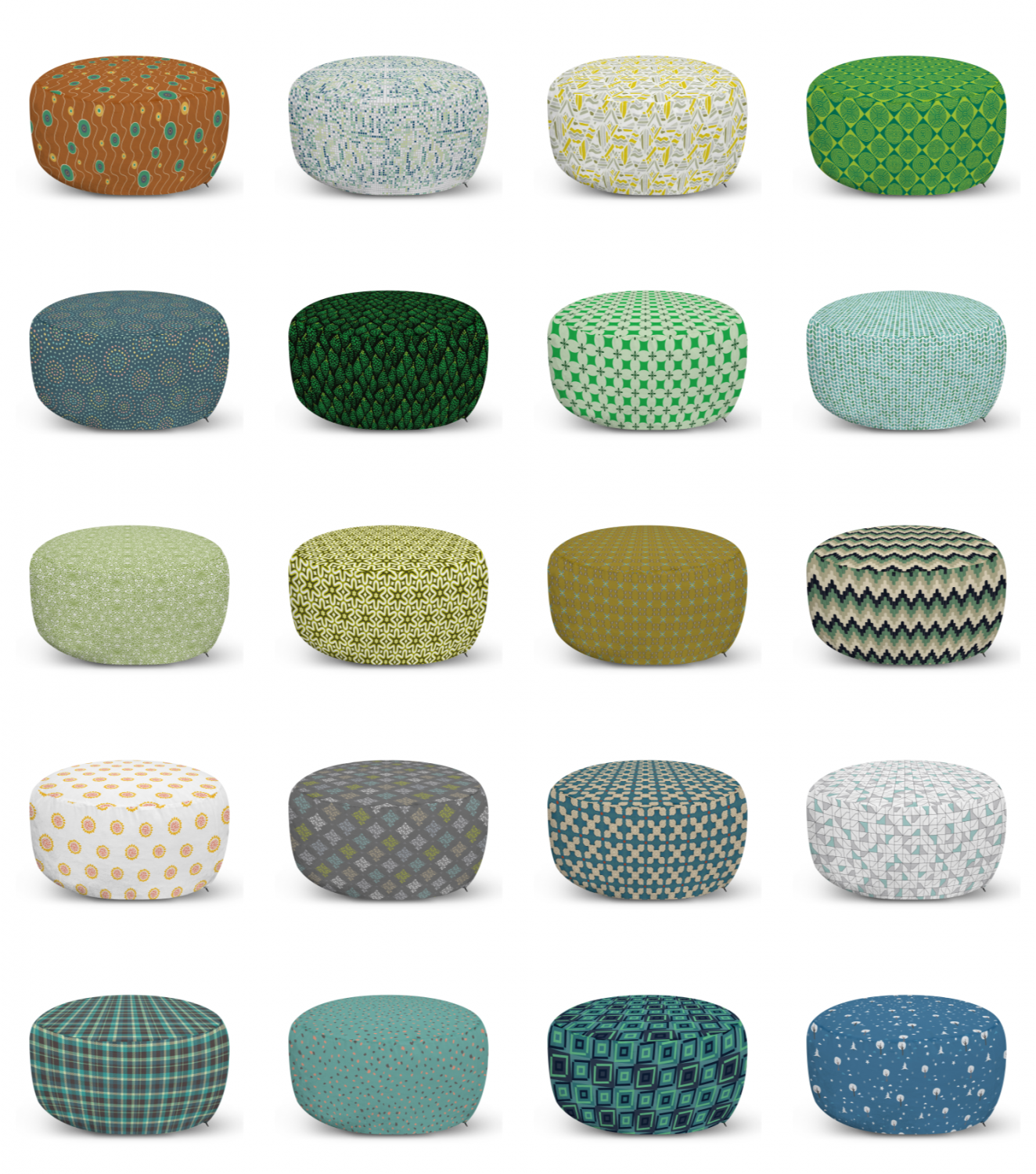 ambesonne pastel surreal ottoman pouf decor soft foot rest & removable cover