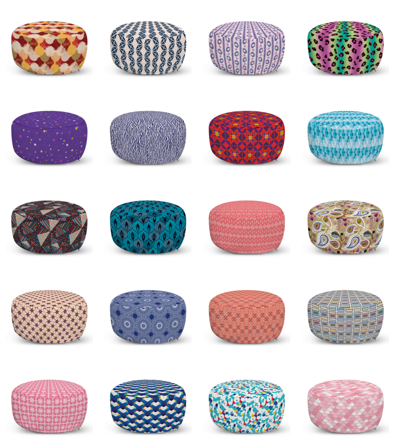ambesonne abstract art ottoman pouf decor soft foot rest & removable cover