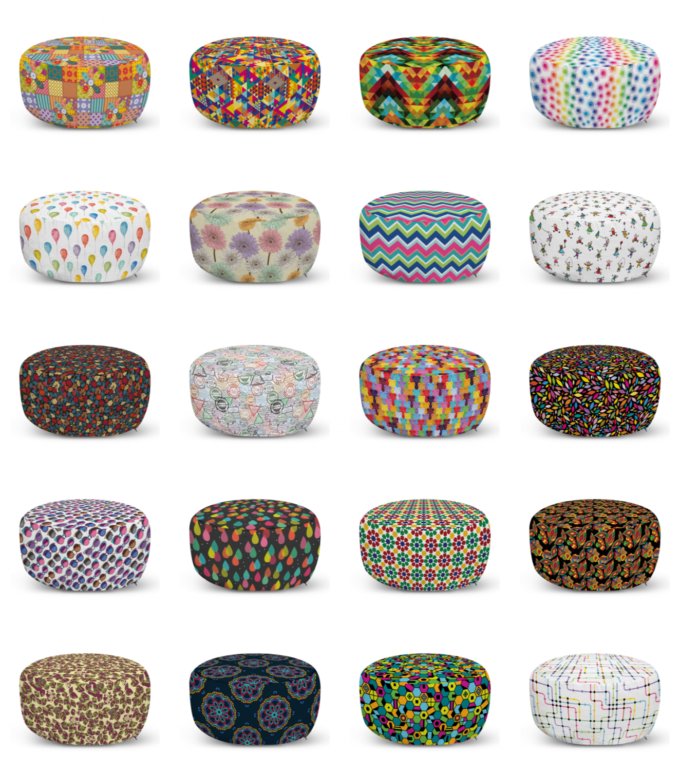 ambesonne pastel ottoman pouf decor soft foot rest & removable cover