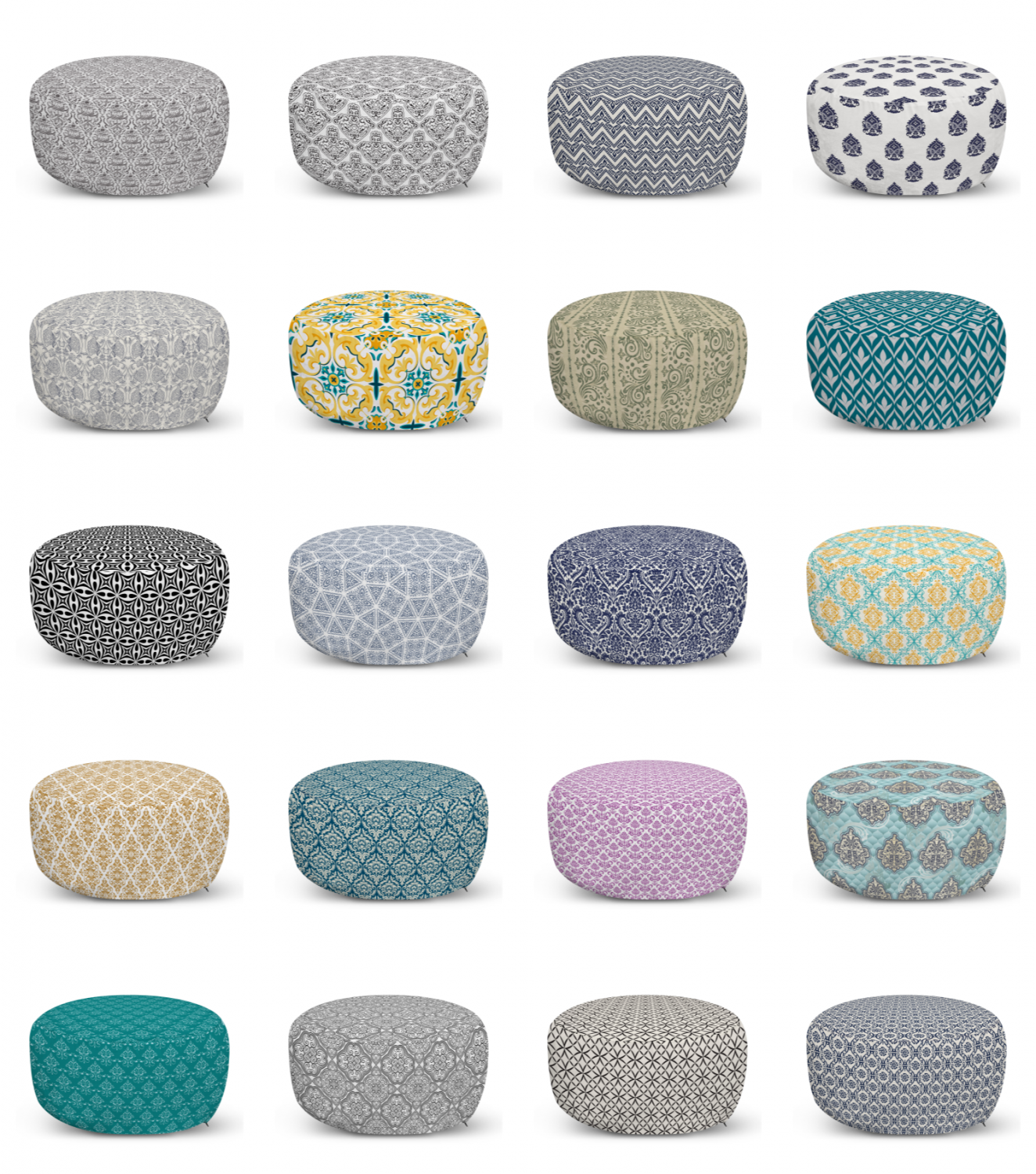 ambesonne victorian ottoman pouf decor soft foot rest & removable cover