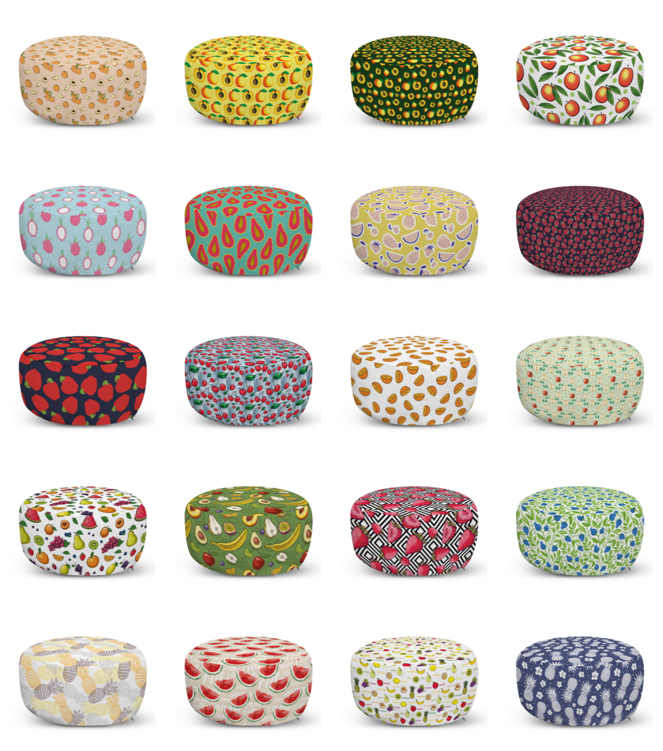 ambesonne fruit ottoman pouf decor soft foot rest & removable cover