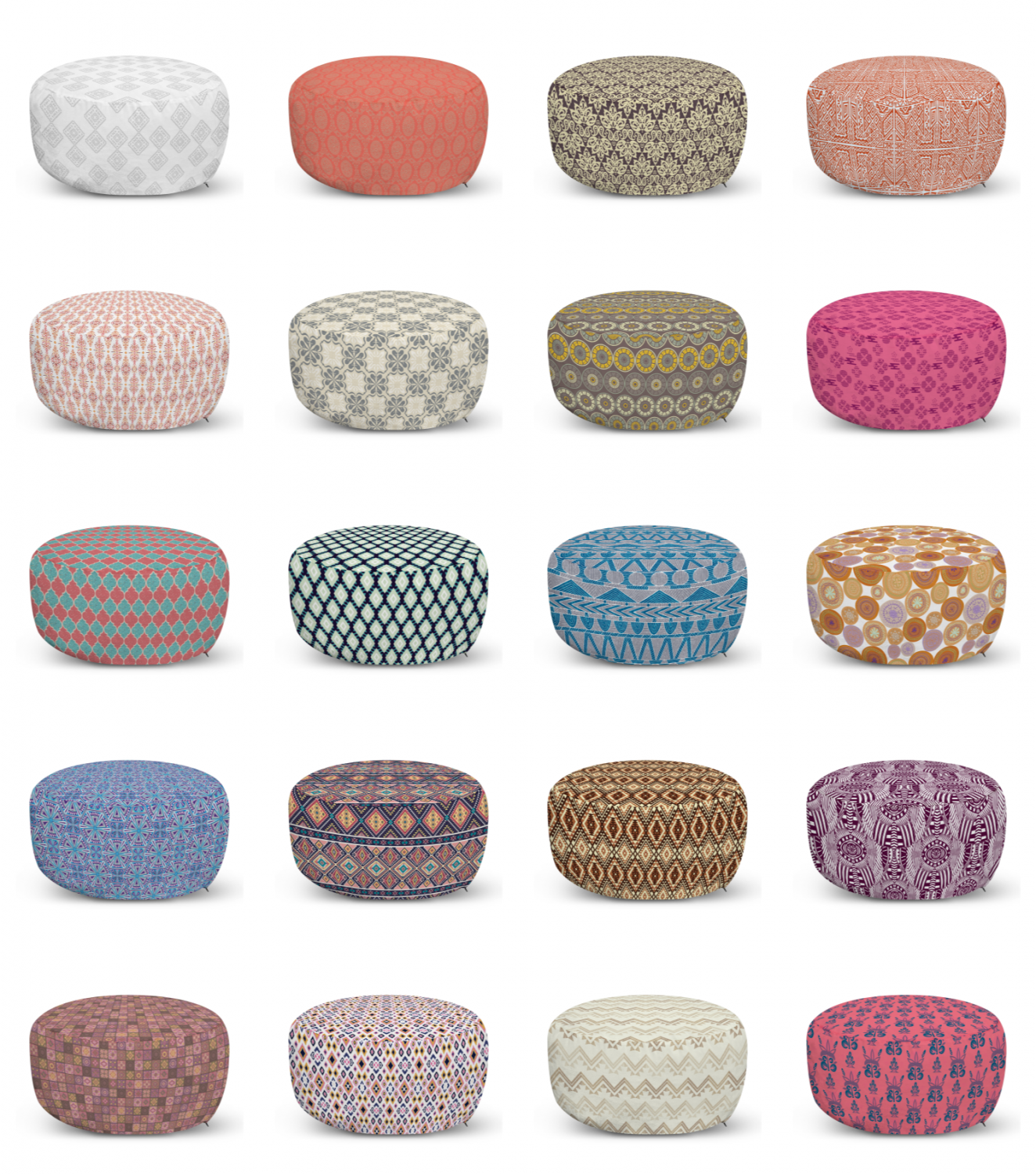 ambesonne ethnic design ottoman pouf decor soft foot rest & removable cover