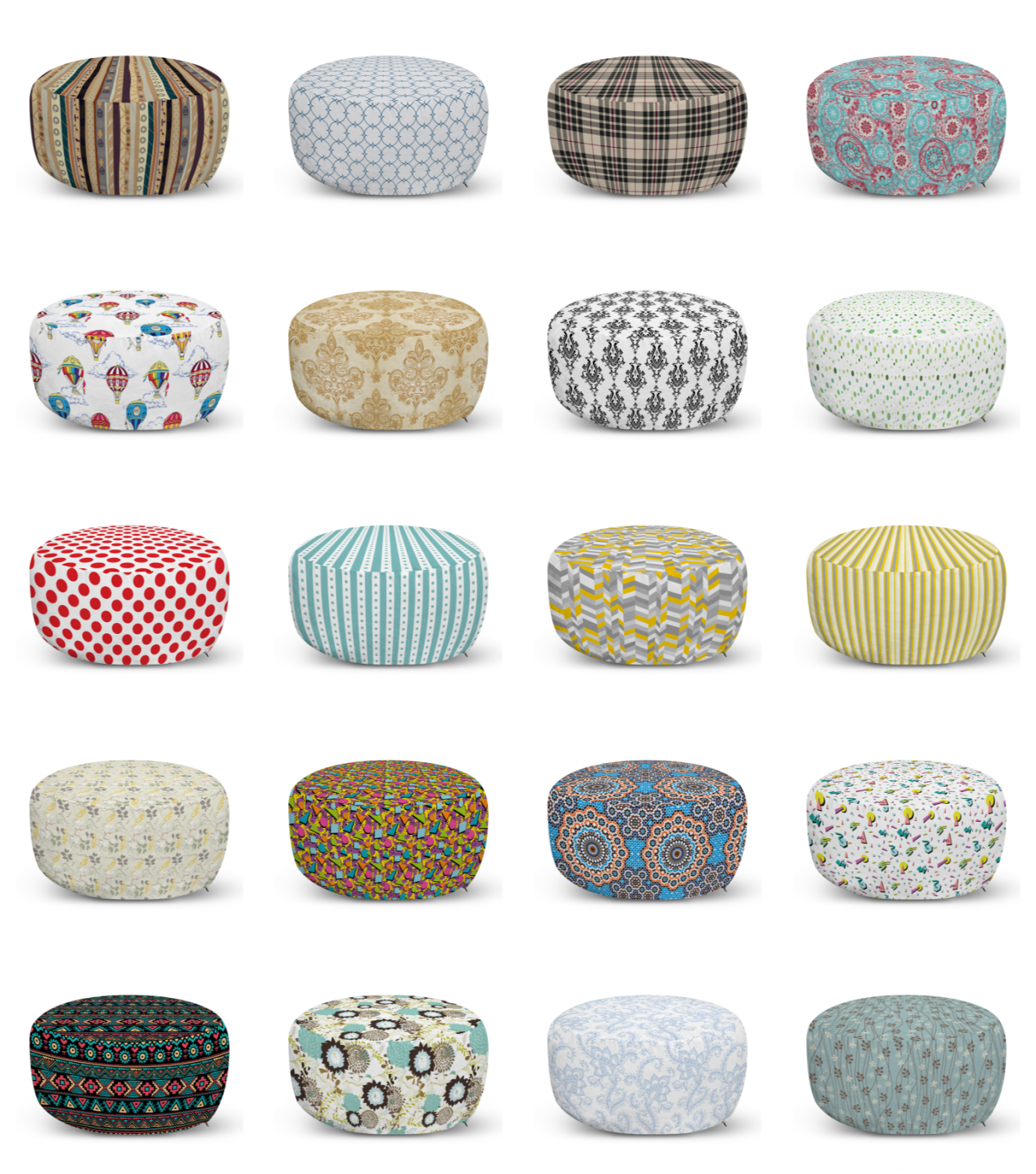 ambesonne vintage scenes ottoman pouf decor soft foot rest & removable cover