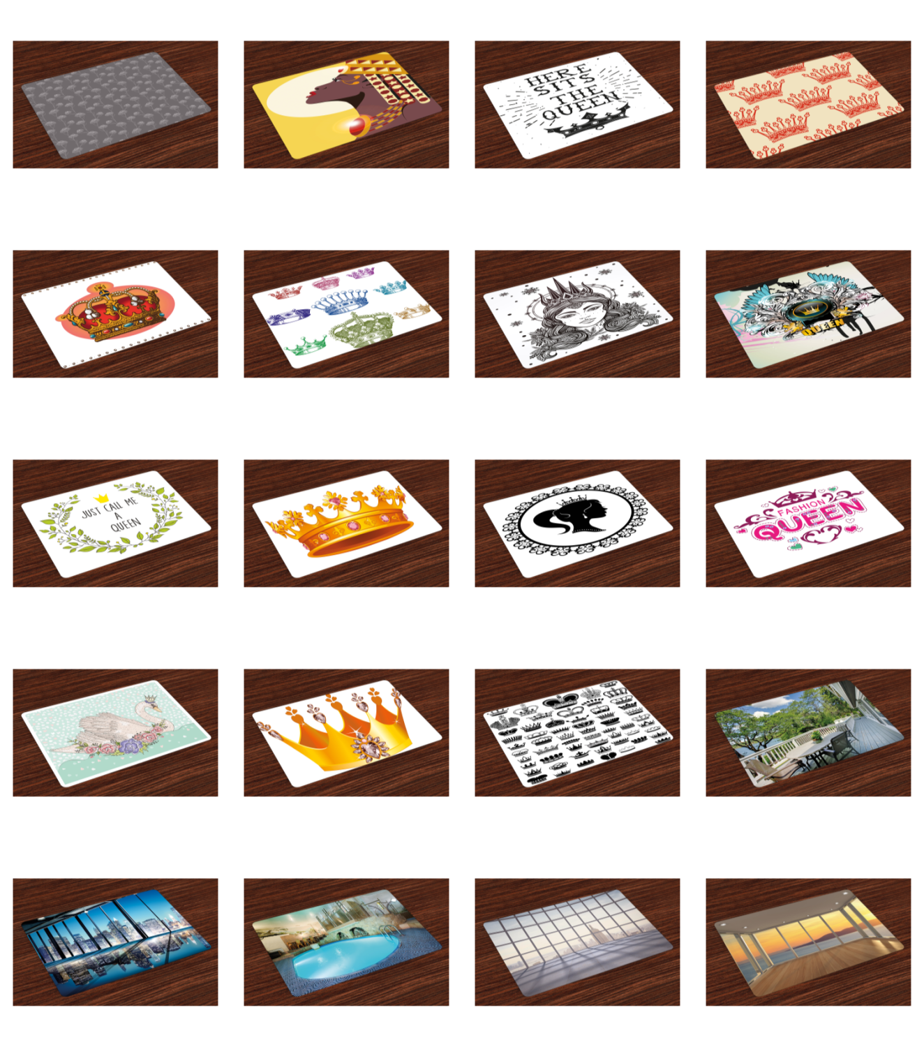 Placemats Set of 4 Washable Printed Fabric Place Mats Table 
