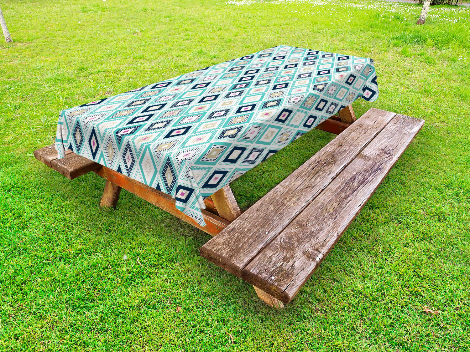 Colorful Outdoor Picnic Tablecloth in 3 Sizes Washable Waterproof - Picture 25 of 60