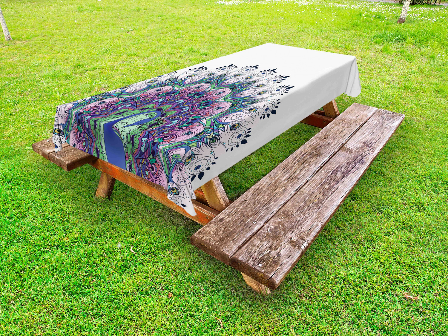 Colorful Outdoor Picnic Tablecloth in 3 Sizes Washable Waterproof - Picture 29 of 60