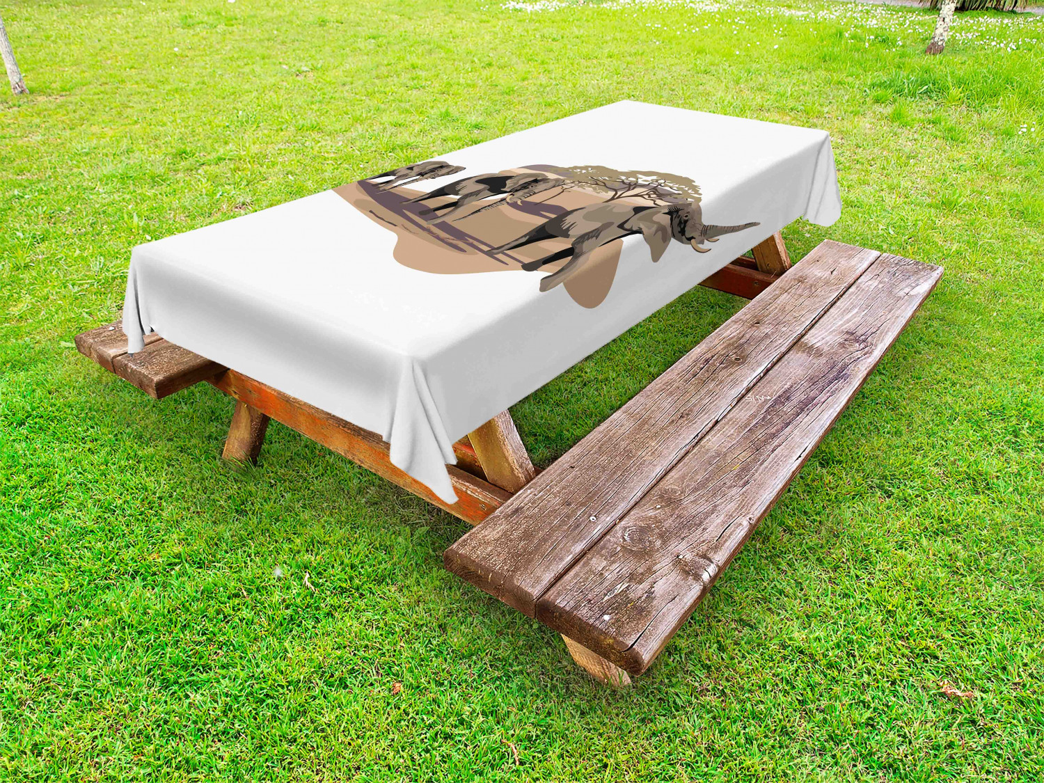 Woodland Animals Outdoor Picnic Tablecloth in 3 Sizes Washable Waterproof - Picture 15 of 50
