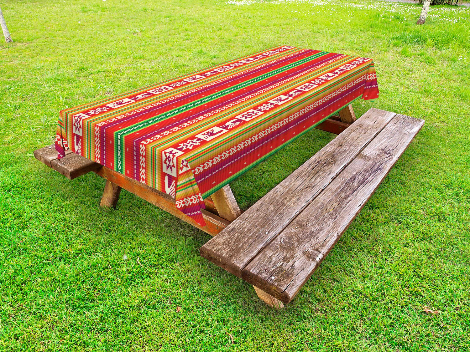 Colorful Outdoor Picnic Tablecloth in 3 Sizes Washable Waterproof - Picture 3 of 60